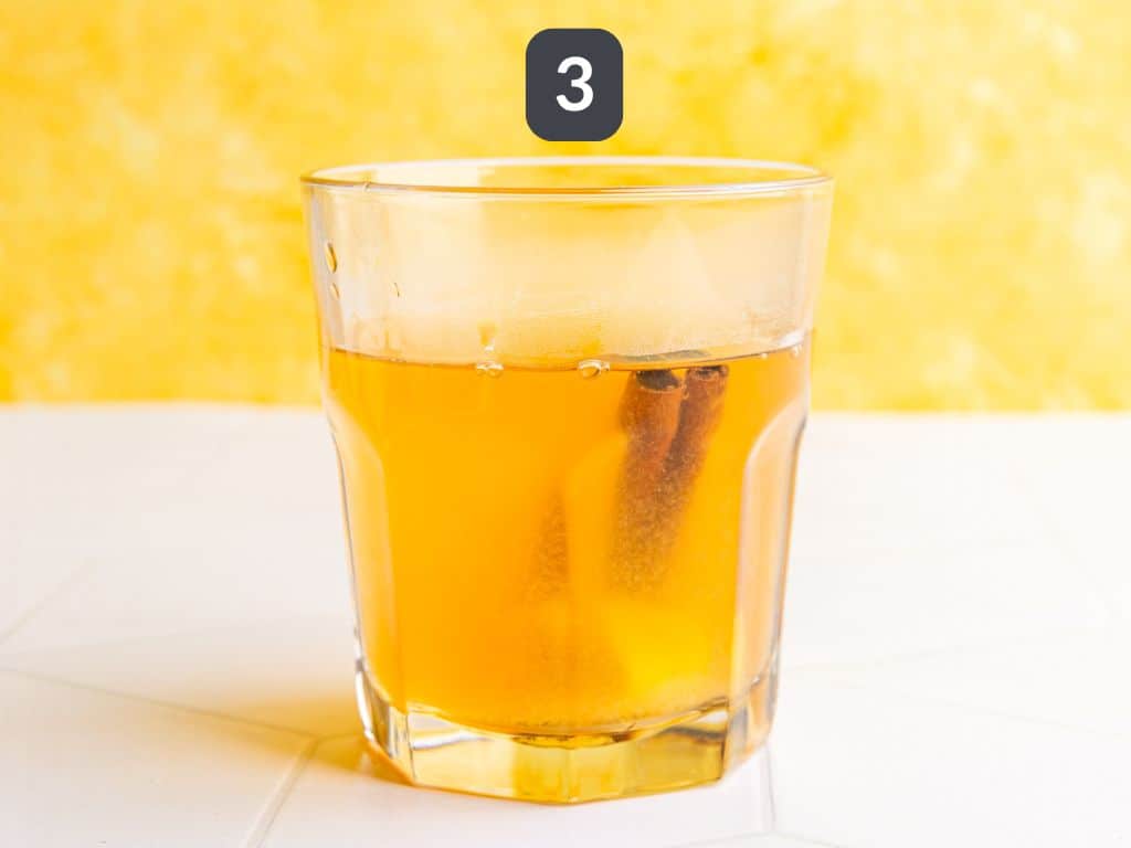 Non alcoholic hot toddy step 3 - add the remaining ingredients.