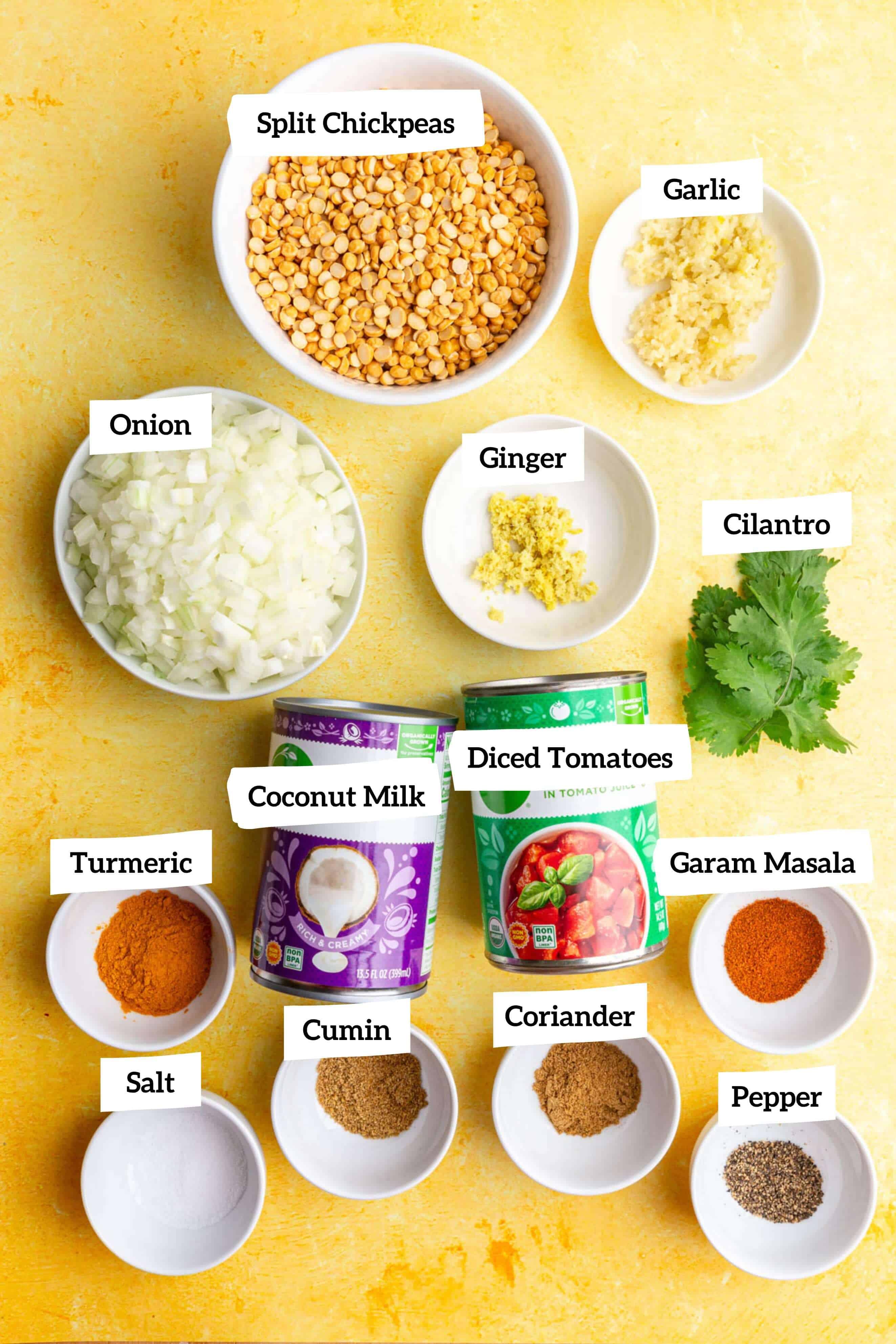 Chickpea Dahl Ingredients