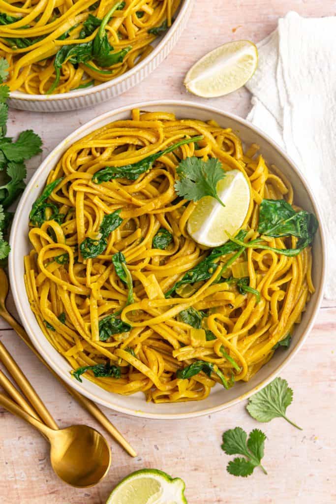 Vegan Curry Pasta (One Pot) - At Elizabeth's Table