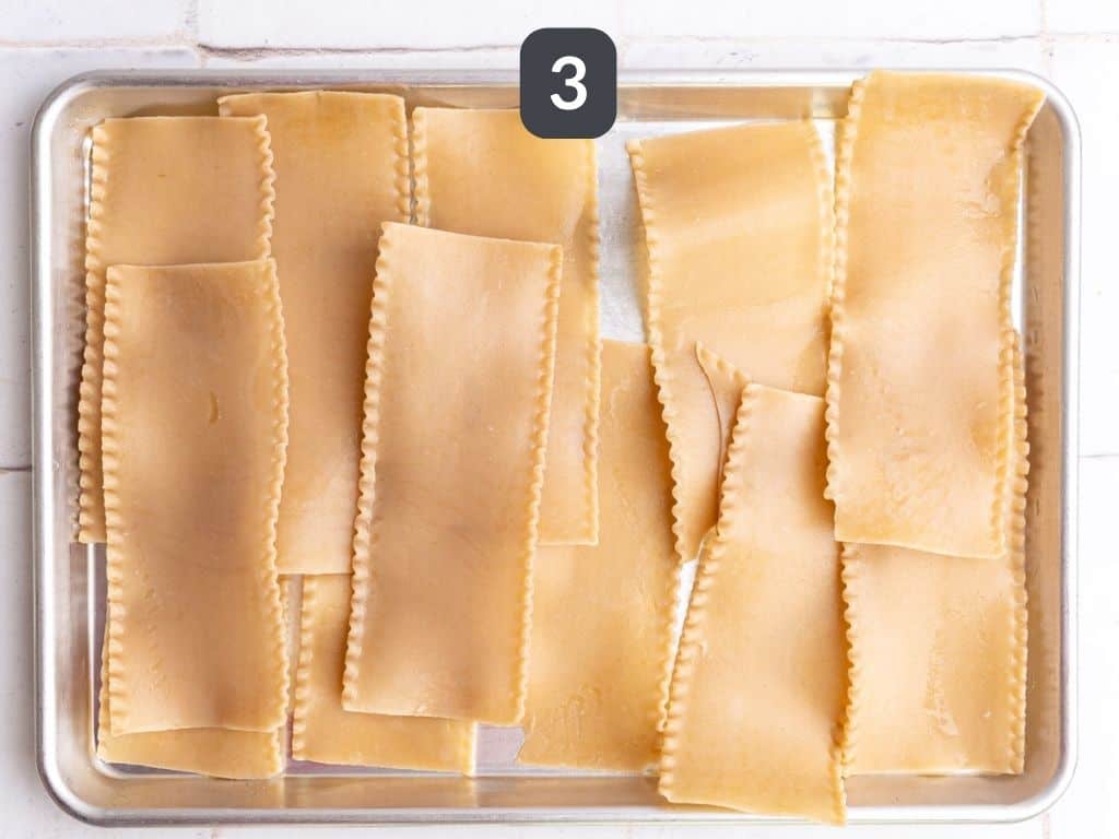 Vegan lasagna step 3 - boil the pasta.