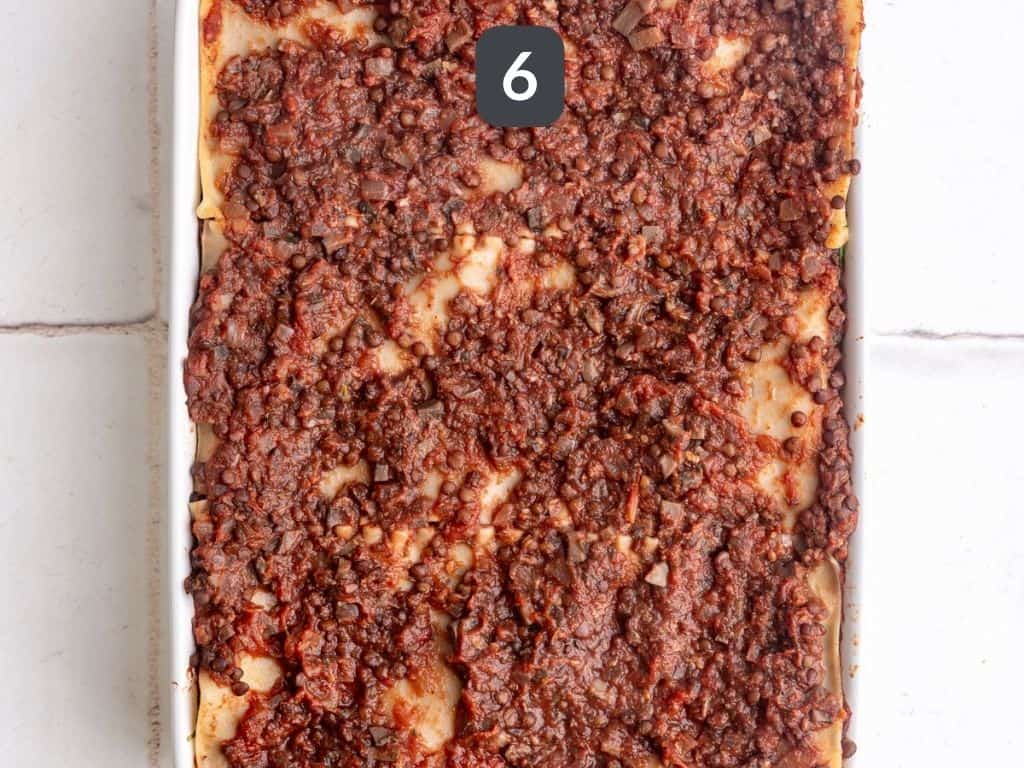 Vegan gluten free lasagna step 6 - bake.
