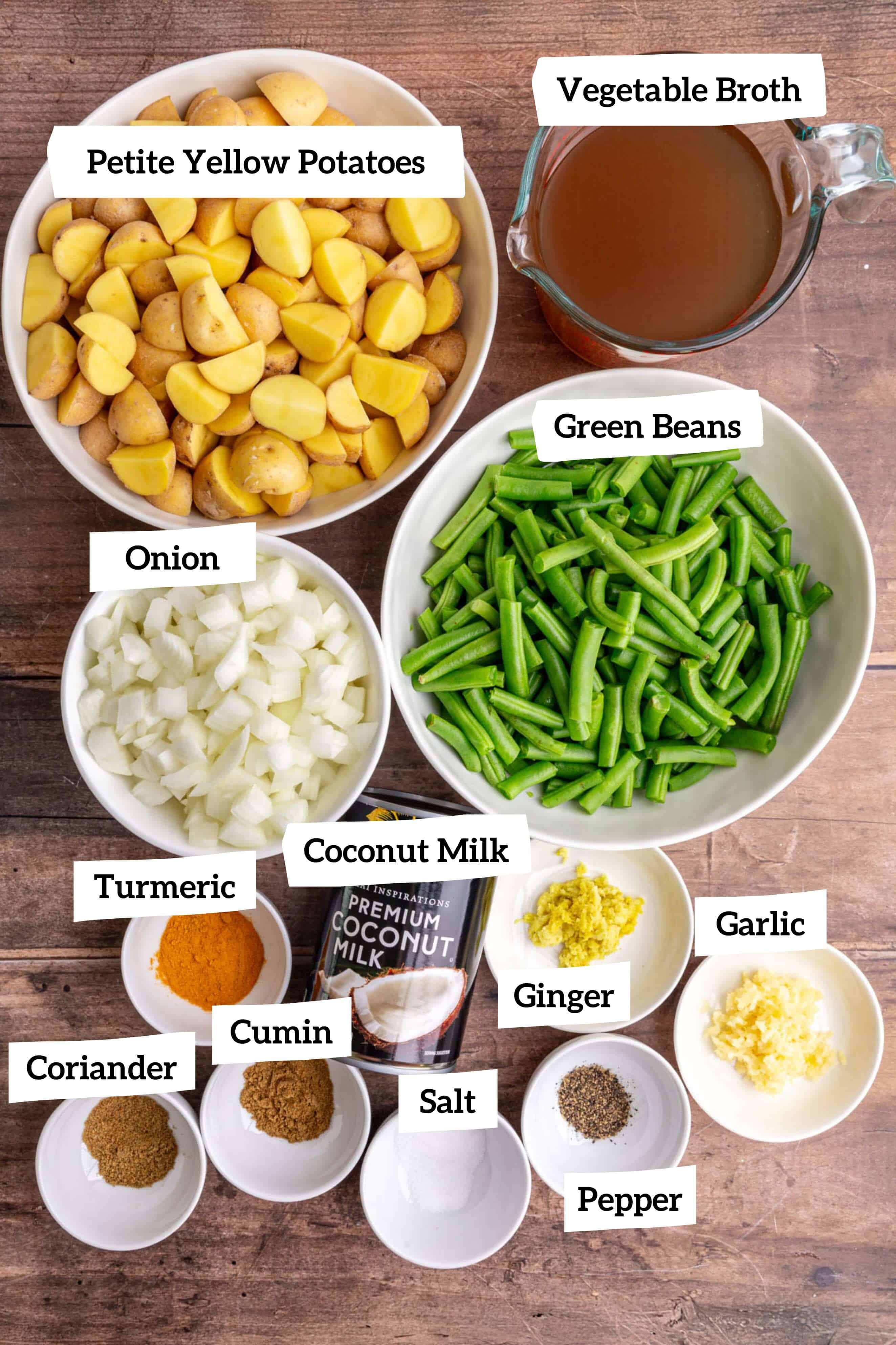 Vegan Green Bean Potato Curry Ingredients
