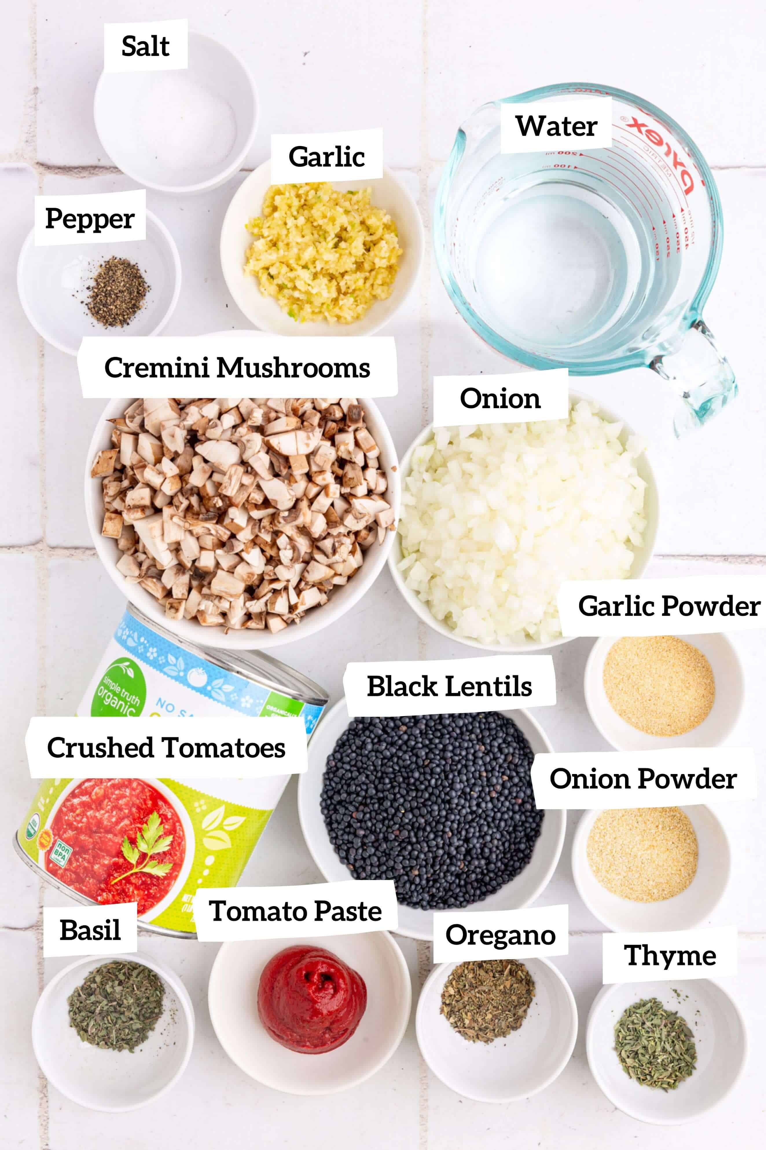 Vegan lasagna sauce ingredients