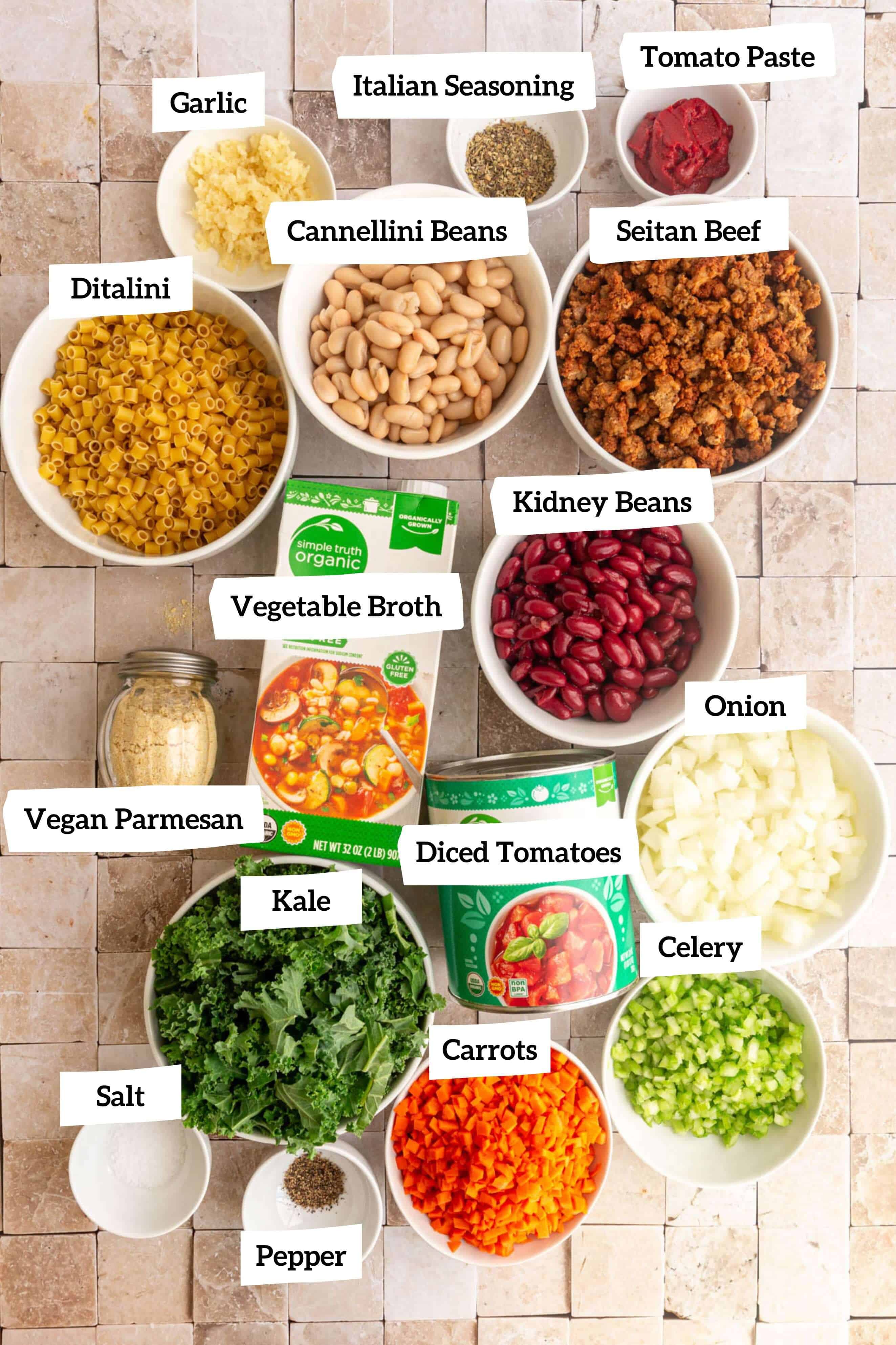 Pasta e Fagioli Soup Ingredients