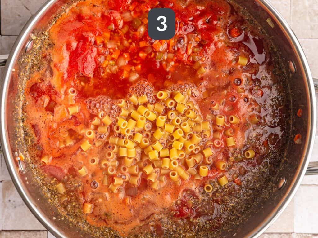 Vegan Pasta e Fagioli Step 3 - cook the pasta.