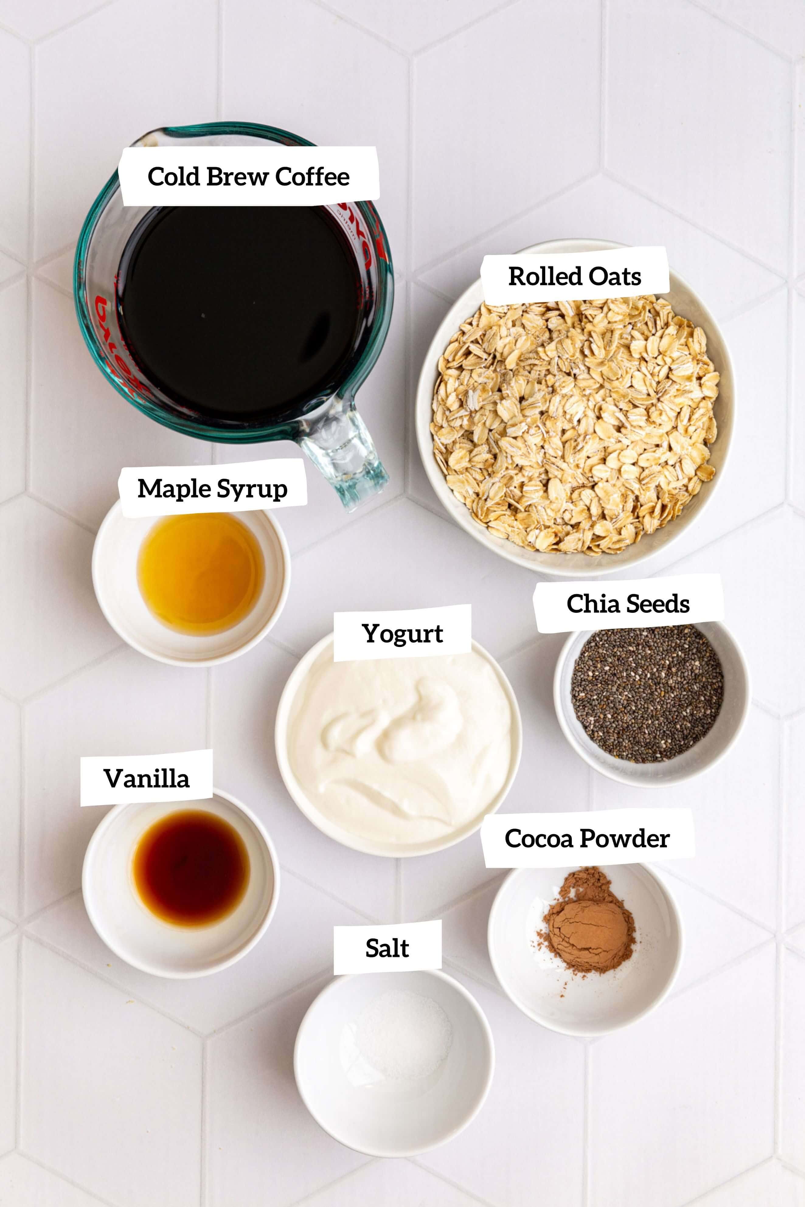 Coffee Overnight Oats Ingredients