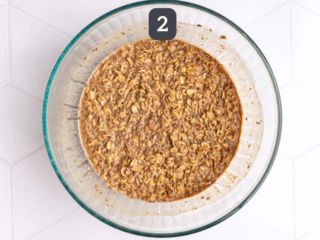 Coffee Overnight Oats Step 2 - refrigerate overnight.
