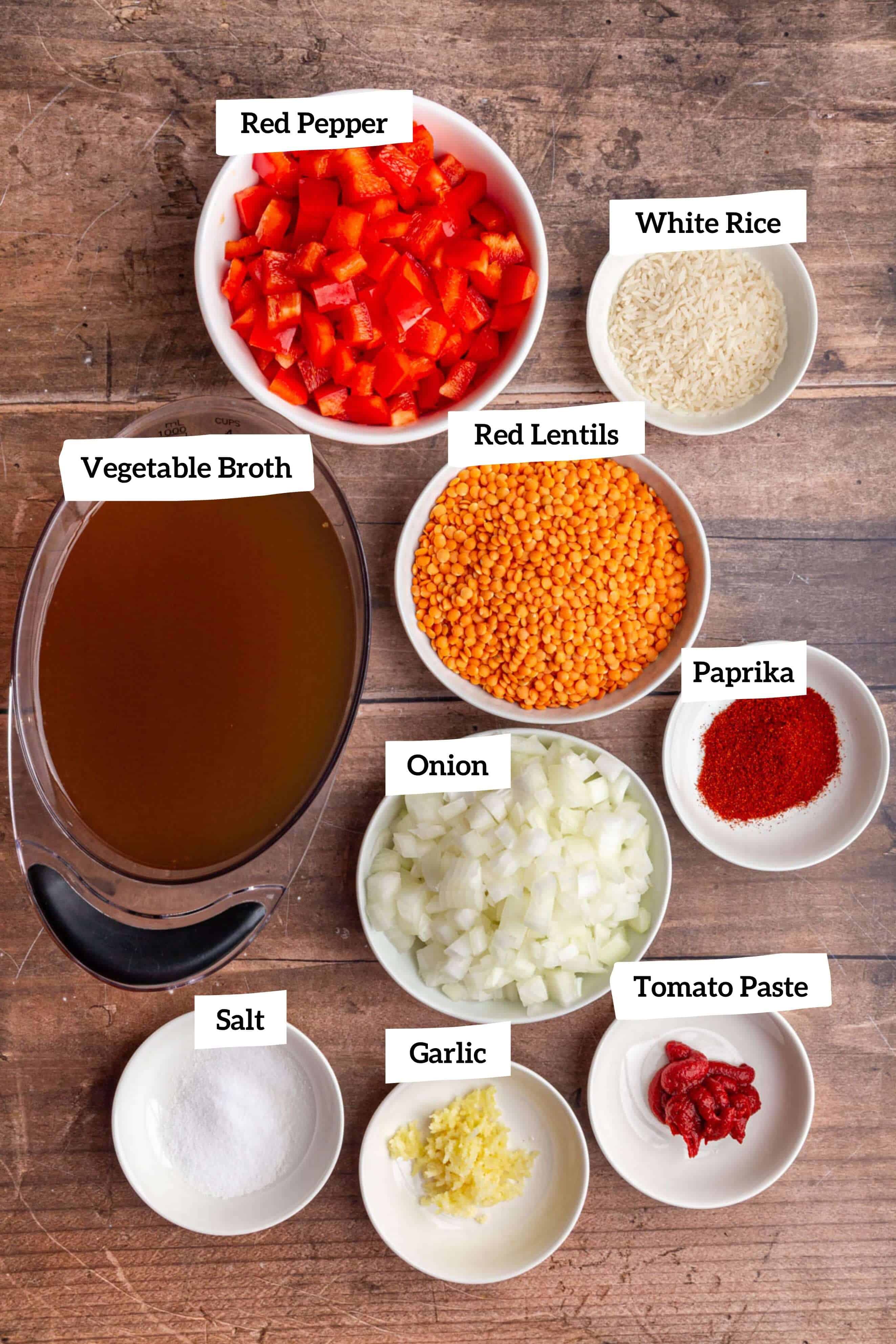 Red Pepper Red Lentil Soup ingredients