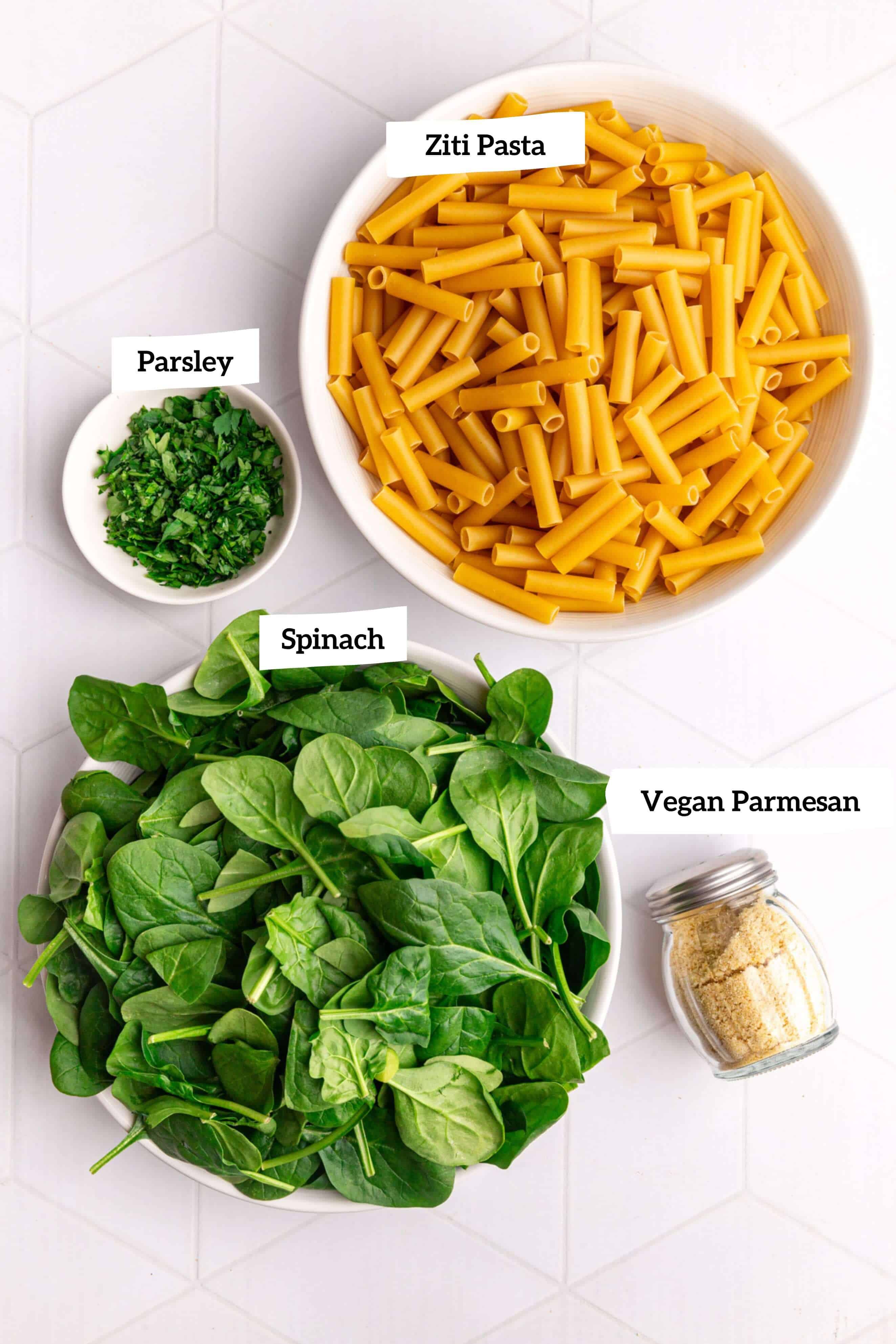 Vegan Baked Ziti Ingredients
