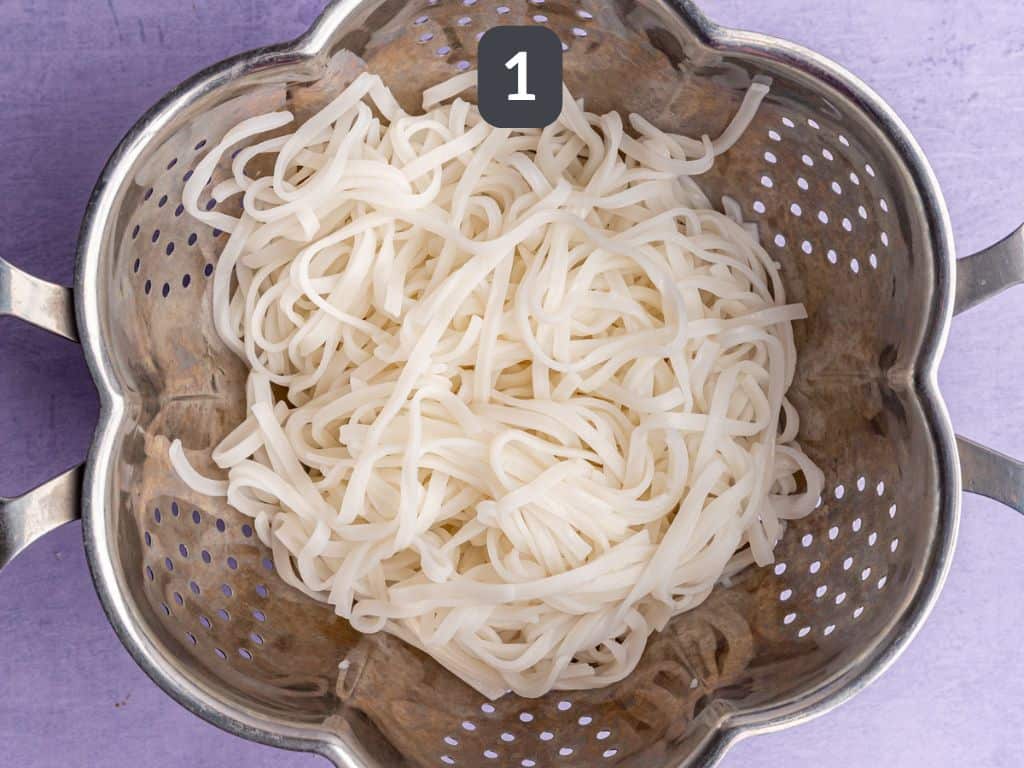 Thai noodle bowl step 1 - cook the noodles.