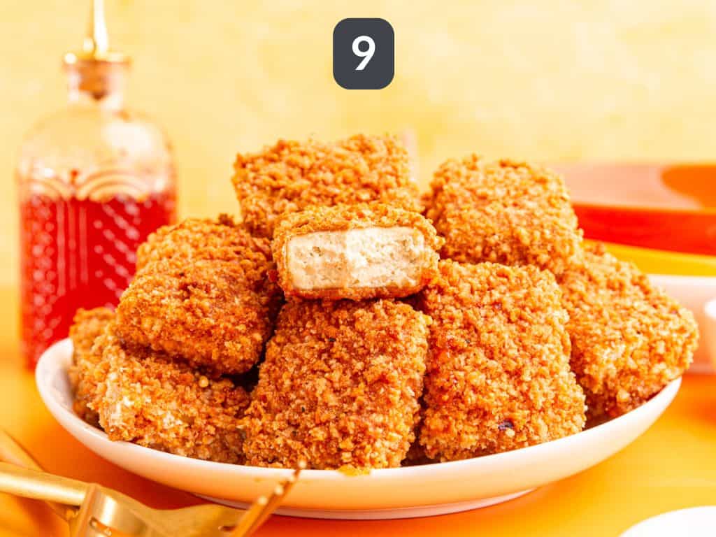 Vegan hot honey step 9 - serve with more hot honey.