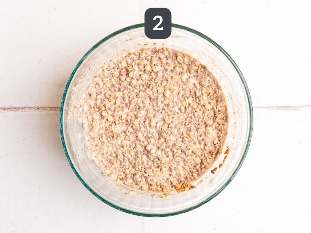 Vegan Mango Overnight Oats Step 2 - let sit overnight.