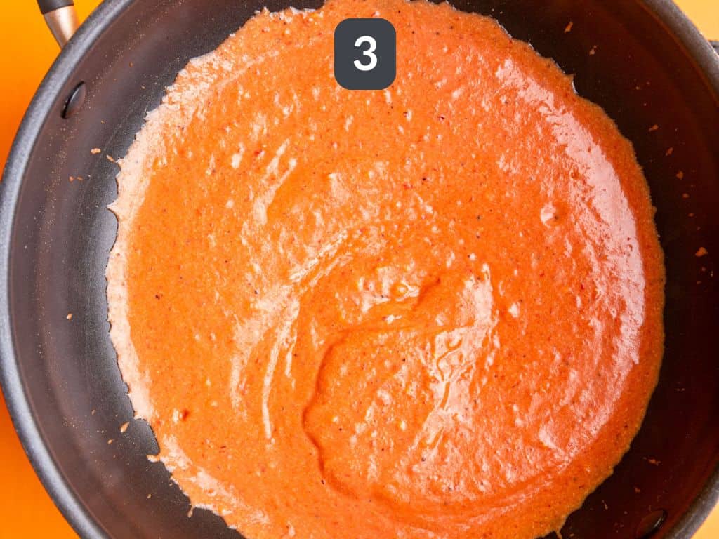 Vegan Vodka Pasta Step 3 - add the rest of the sauce ingredients.