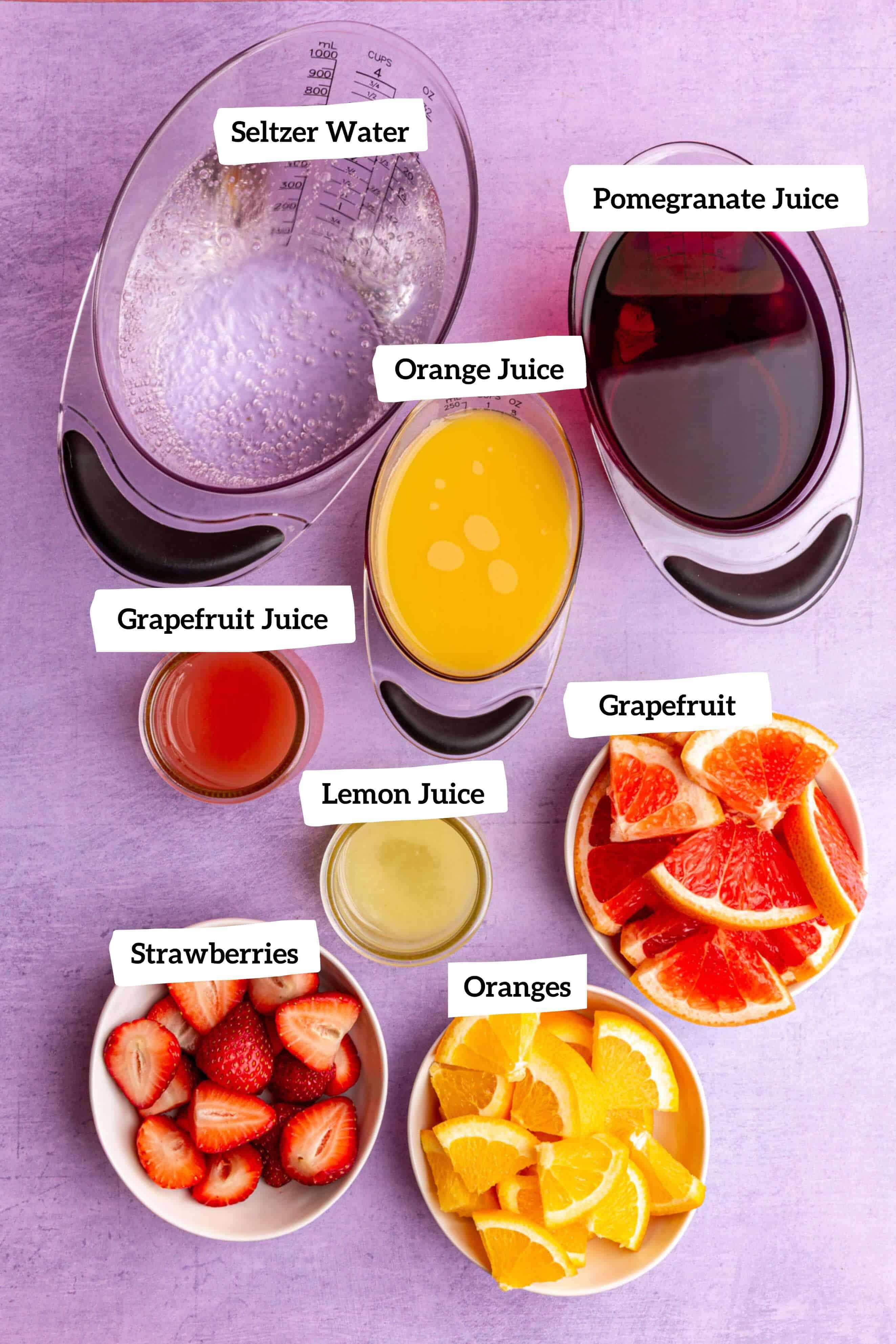 Easter mocktail ingredients