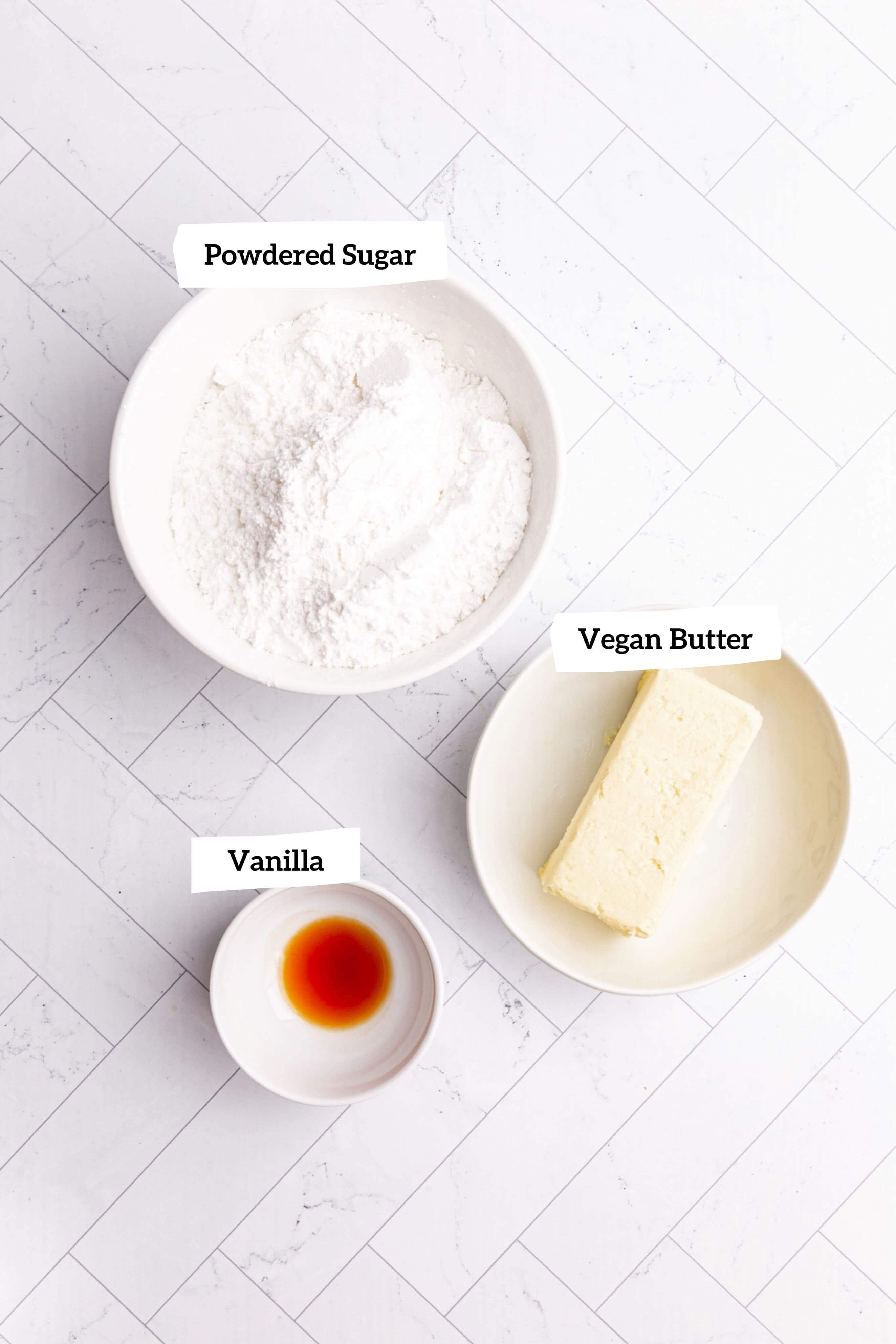 Vegan buttercream ingredients