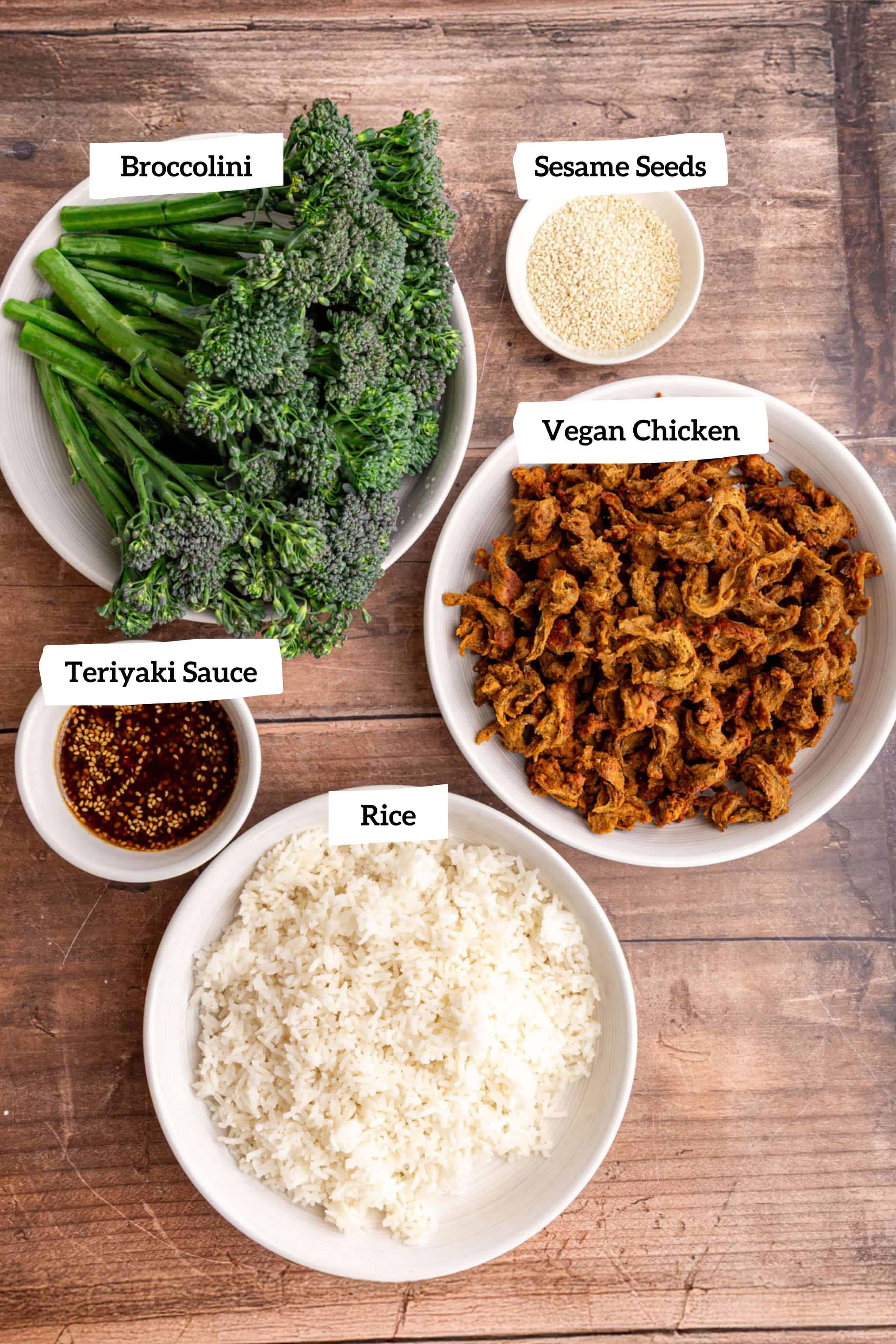 Vegan Chicken Teriyaki Ingredients