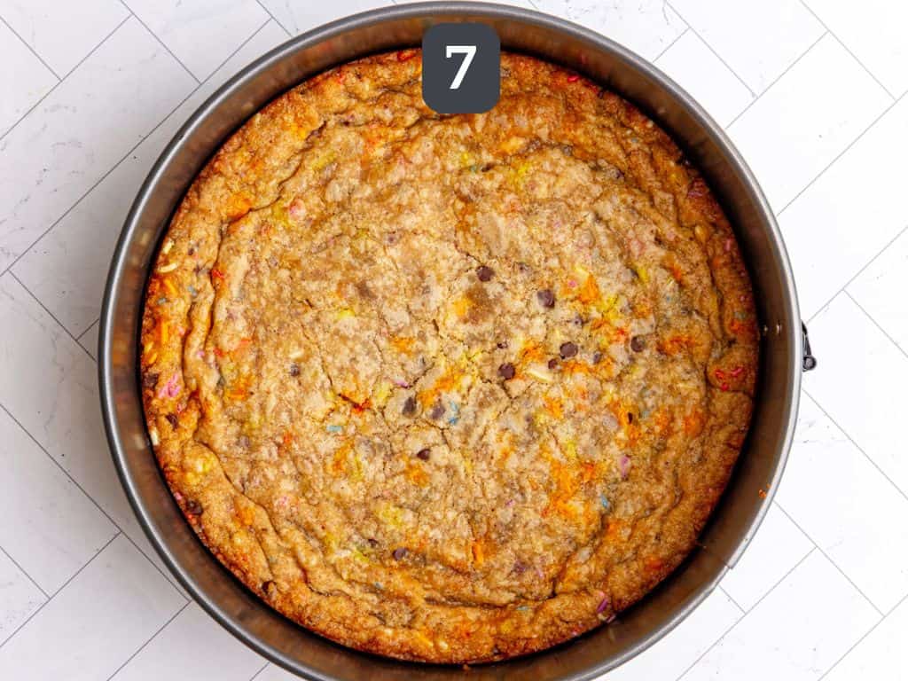 Vegan cookie cake step 7 - bake.