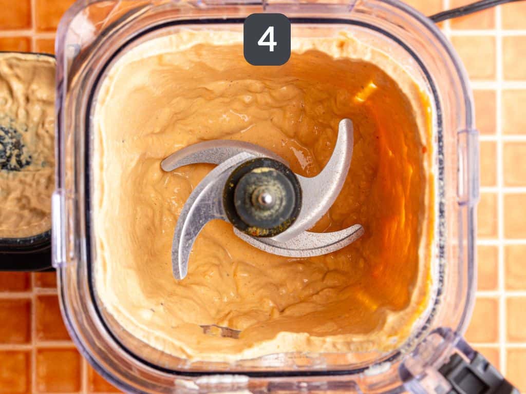 Vegan frittata step 4 - blend the tofu and spices.