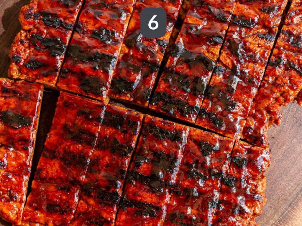 BBQ Seitan Ribs Step 6 - slice into ribs.