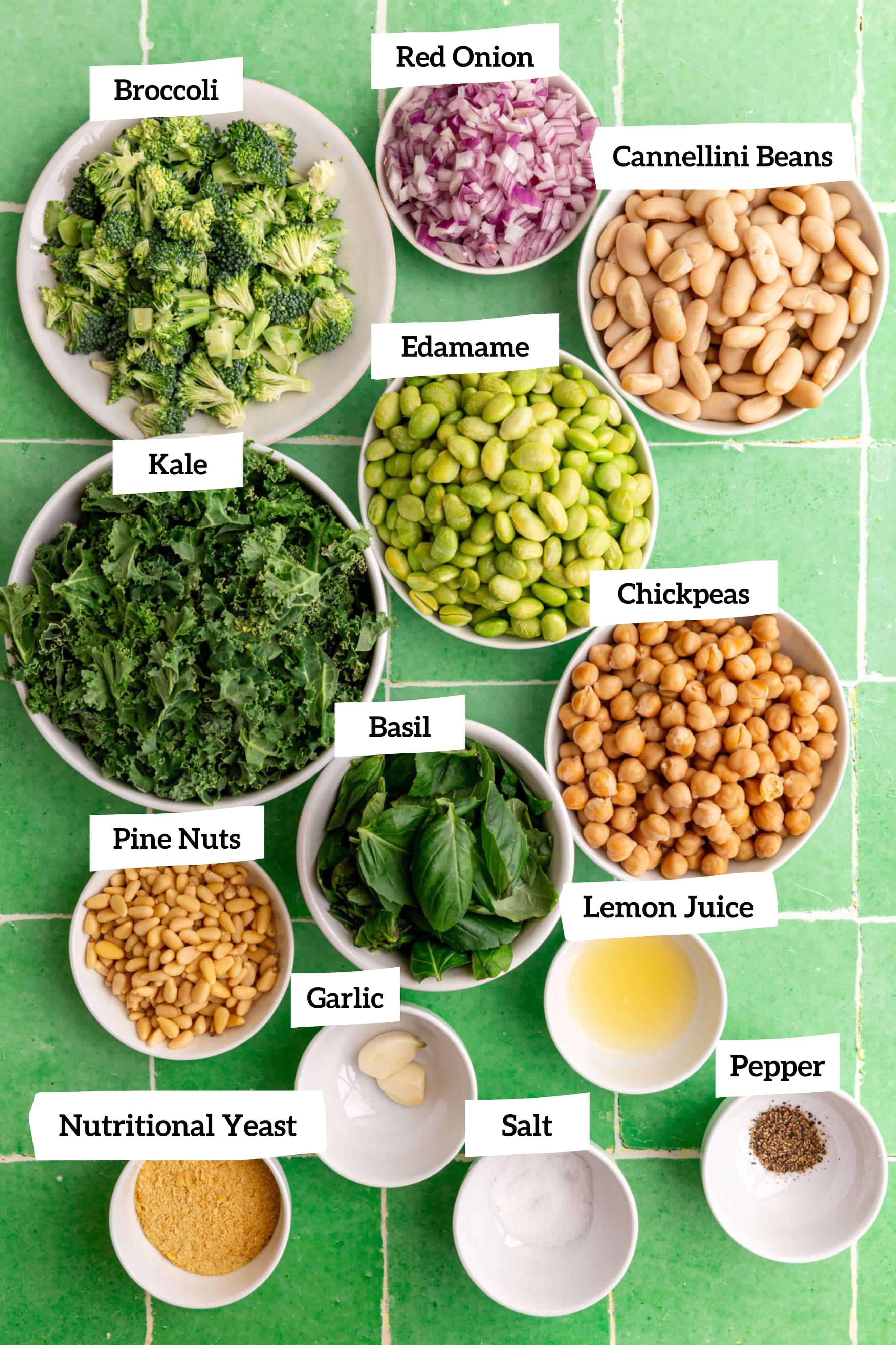 Pesto Bean Salad Ingredients