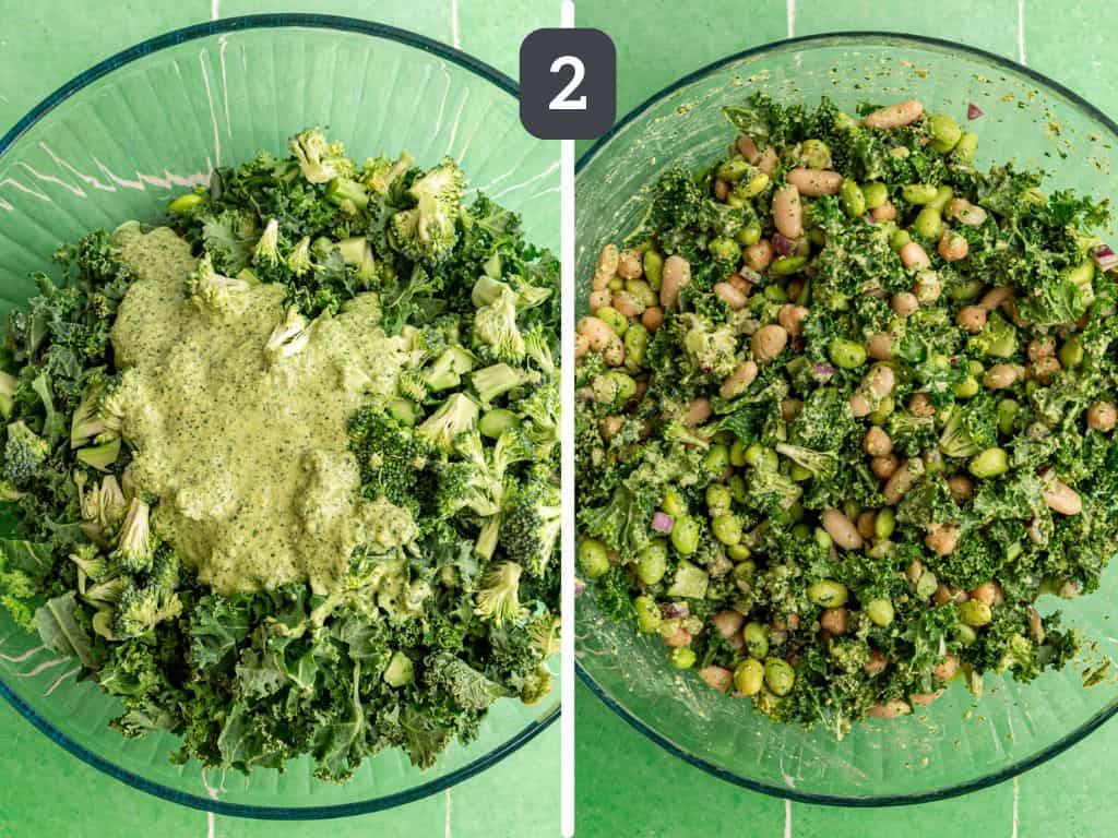 Pesto Bean Salad Step 2 - toss all the ingredients