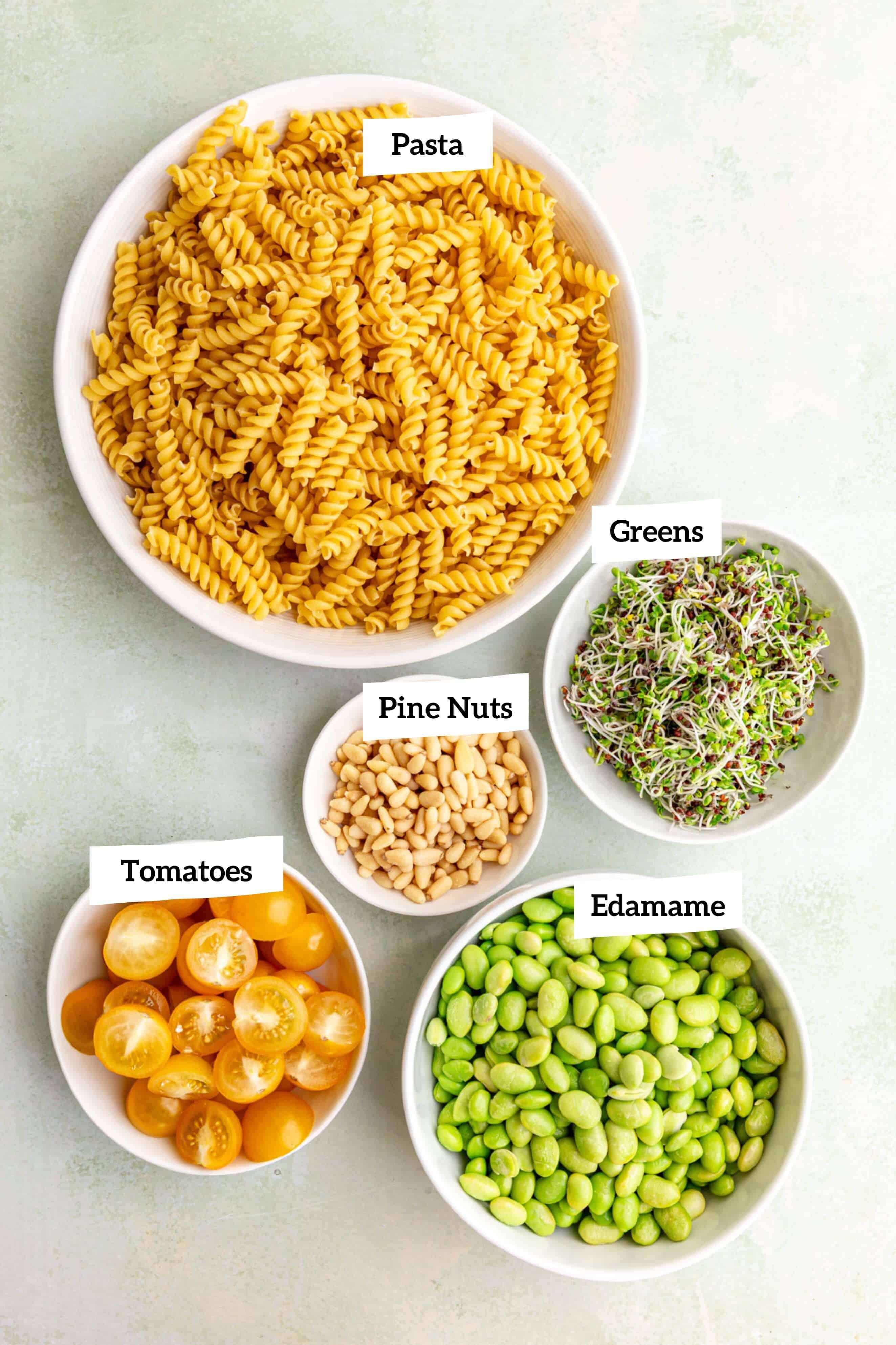 Creamy Vegan Pesto Pasta Ingredients