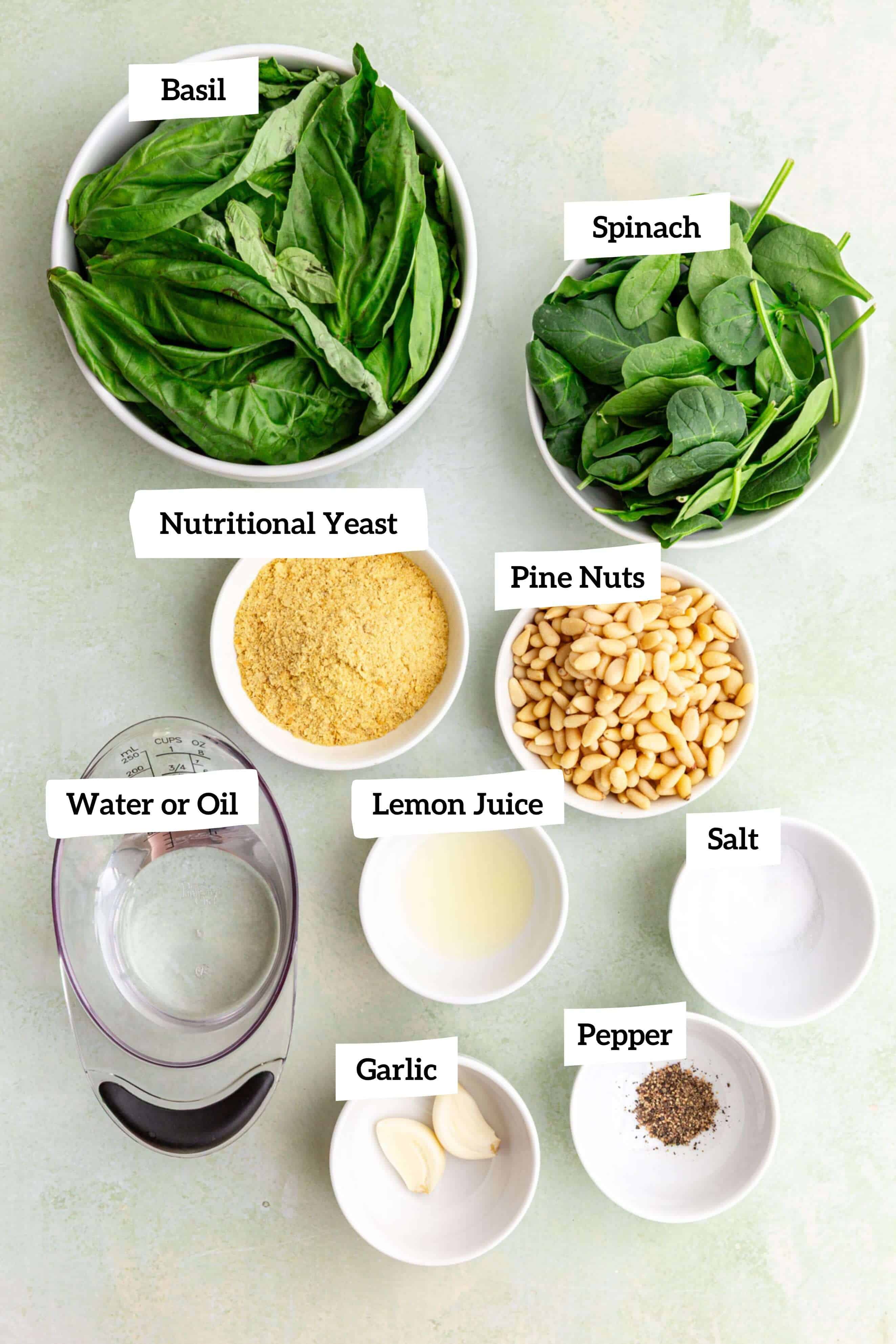 Creamy Vegan Pesto Pasta Pesto Ingredients
