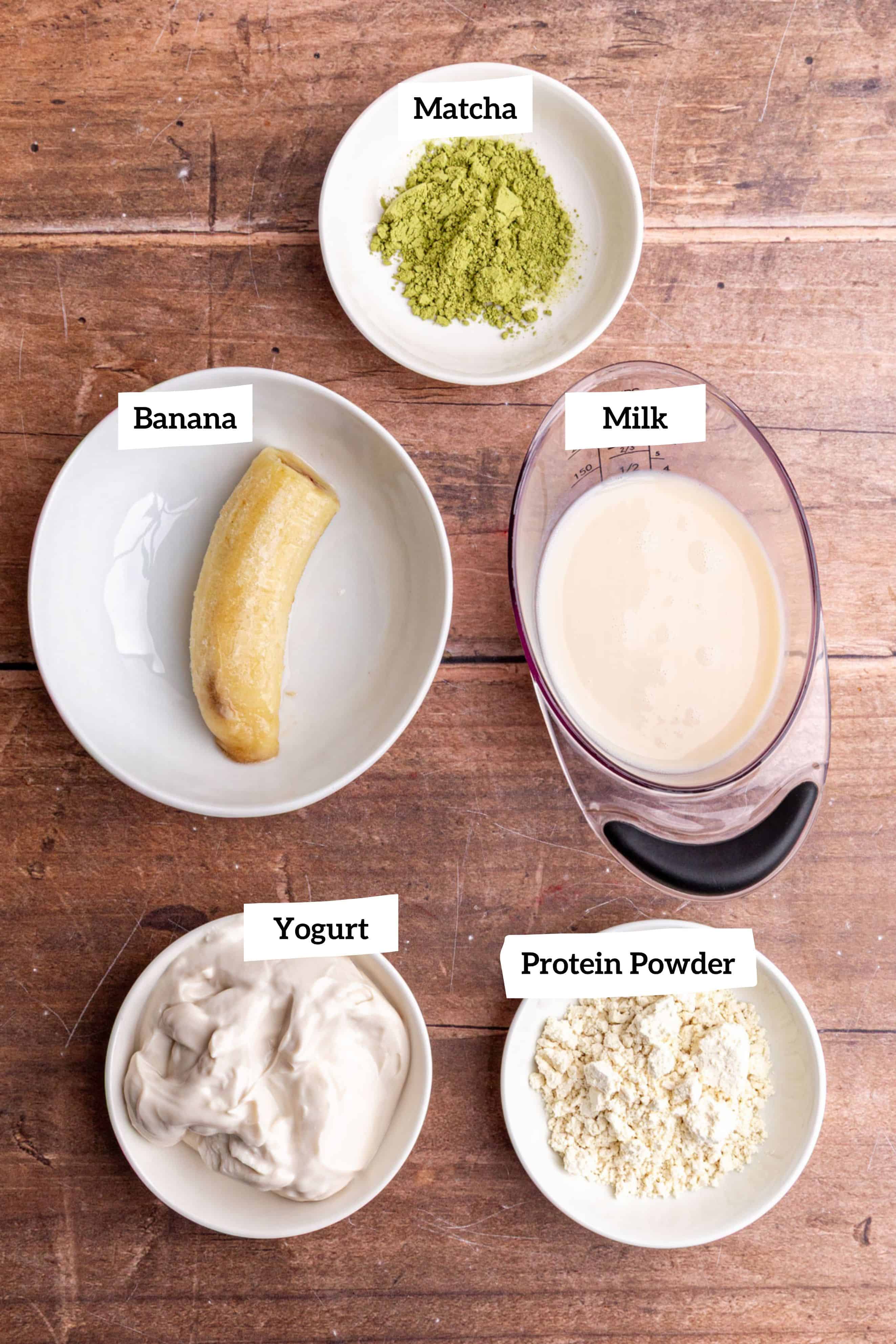 Strawberry Matcha Smoothie, matcha layer ingredients.