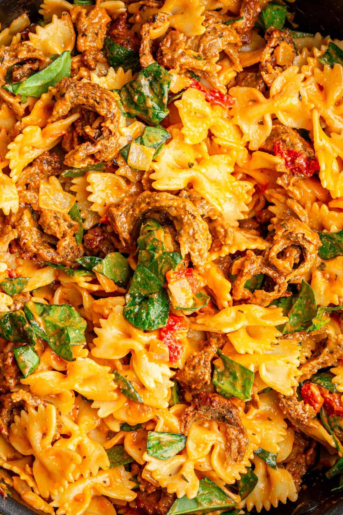 A close up view of the texture of the Marry Me Pasta.