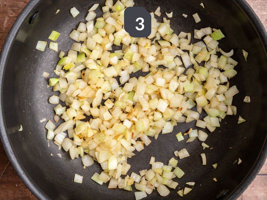 Vegan Marry Me Pasta Step 3 - cook the onion.