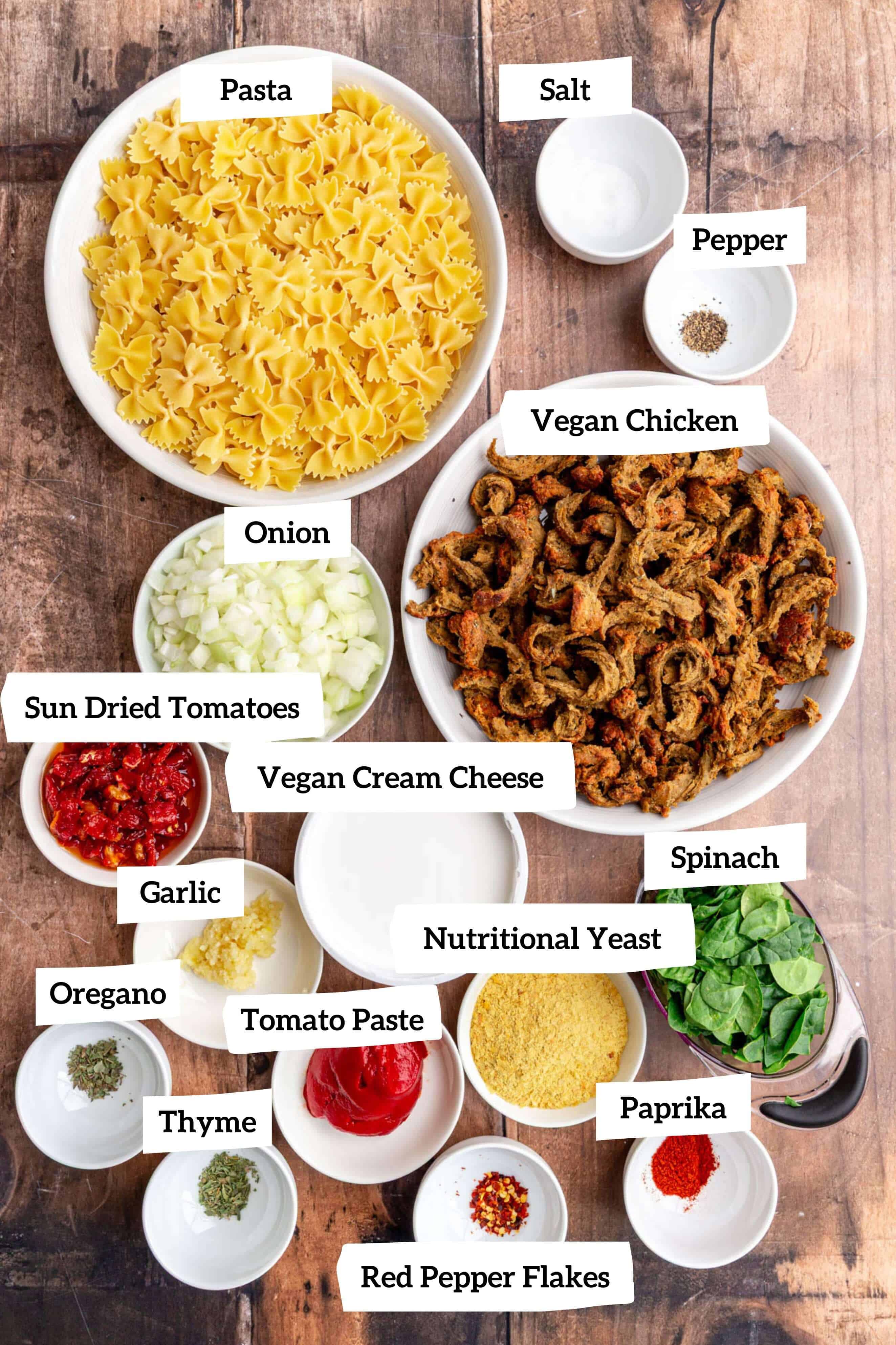 Vegan Marry Me Pasta Ingredients