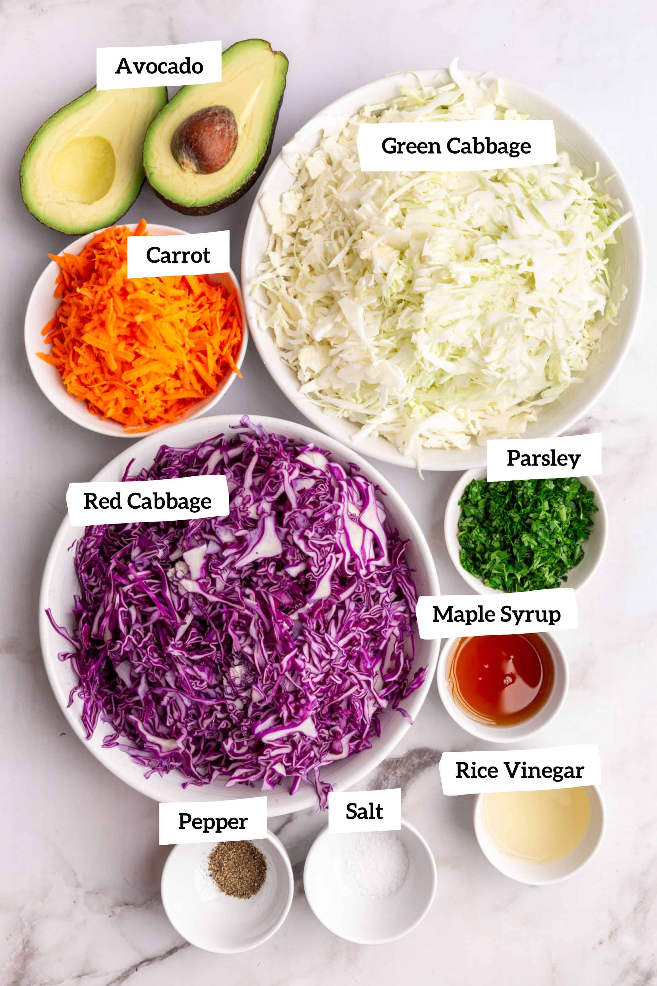 Avocado Coleslaw Ingredients