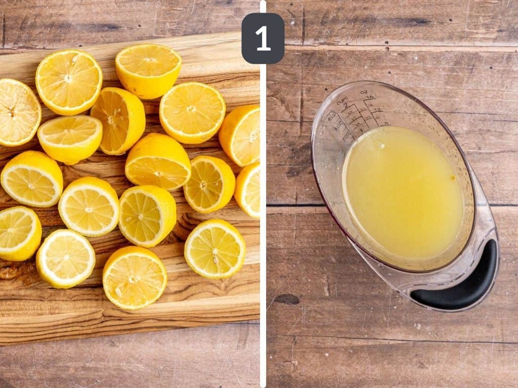Brown sugar lemonade step 1 - juice the lemons.