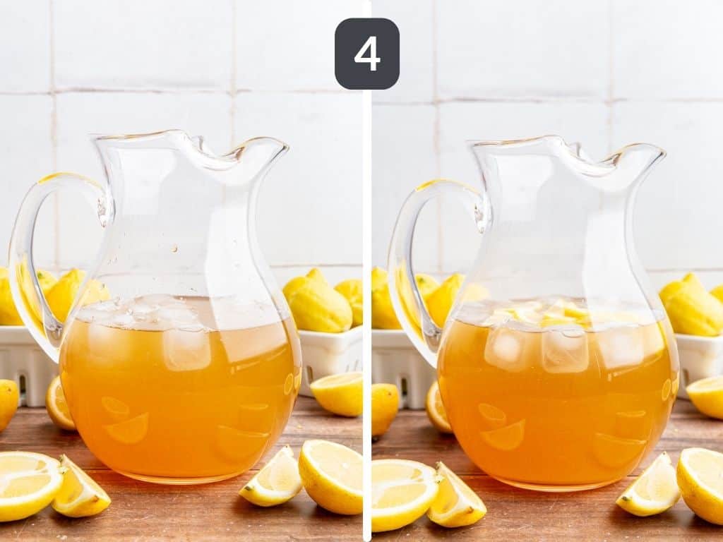 Brown sugar lemonade step 4 - stir in the water.
