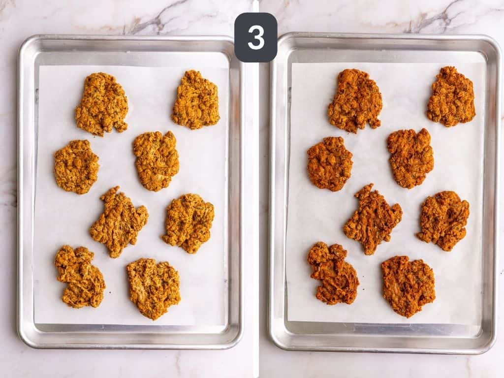 Vegan Nashville Hot Chicken Step 3 - bake the seitan.