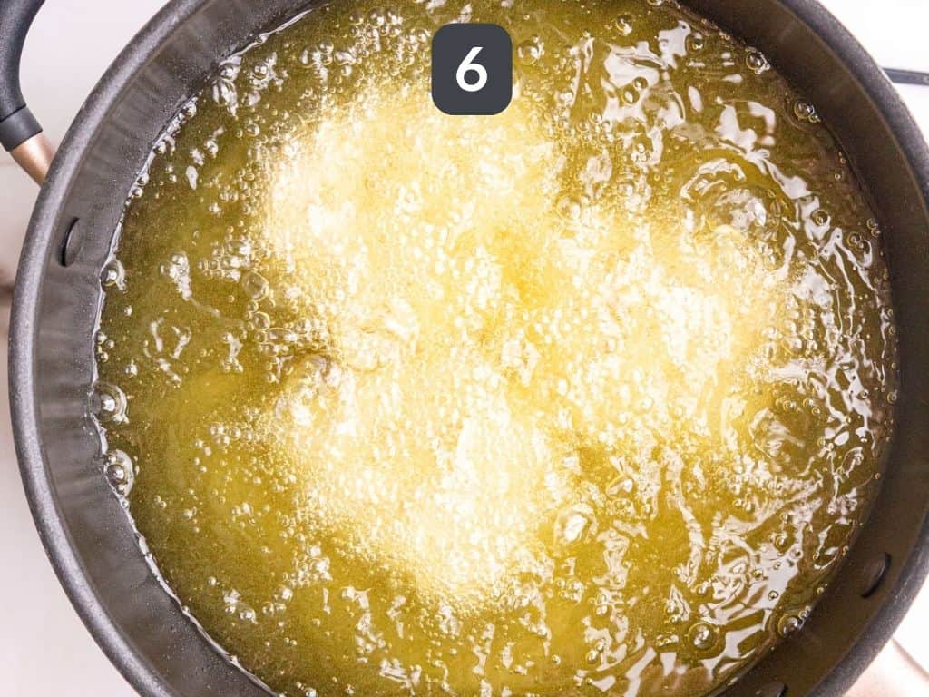 Vegan Nashville Hot Chicken Step 6 - fry the chickens.