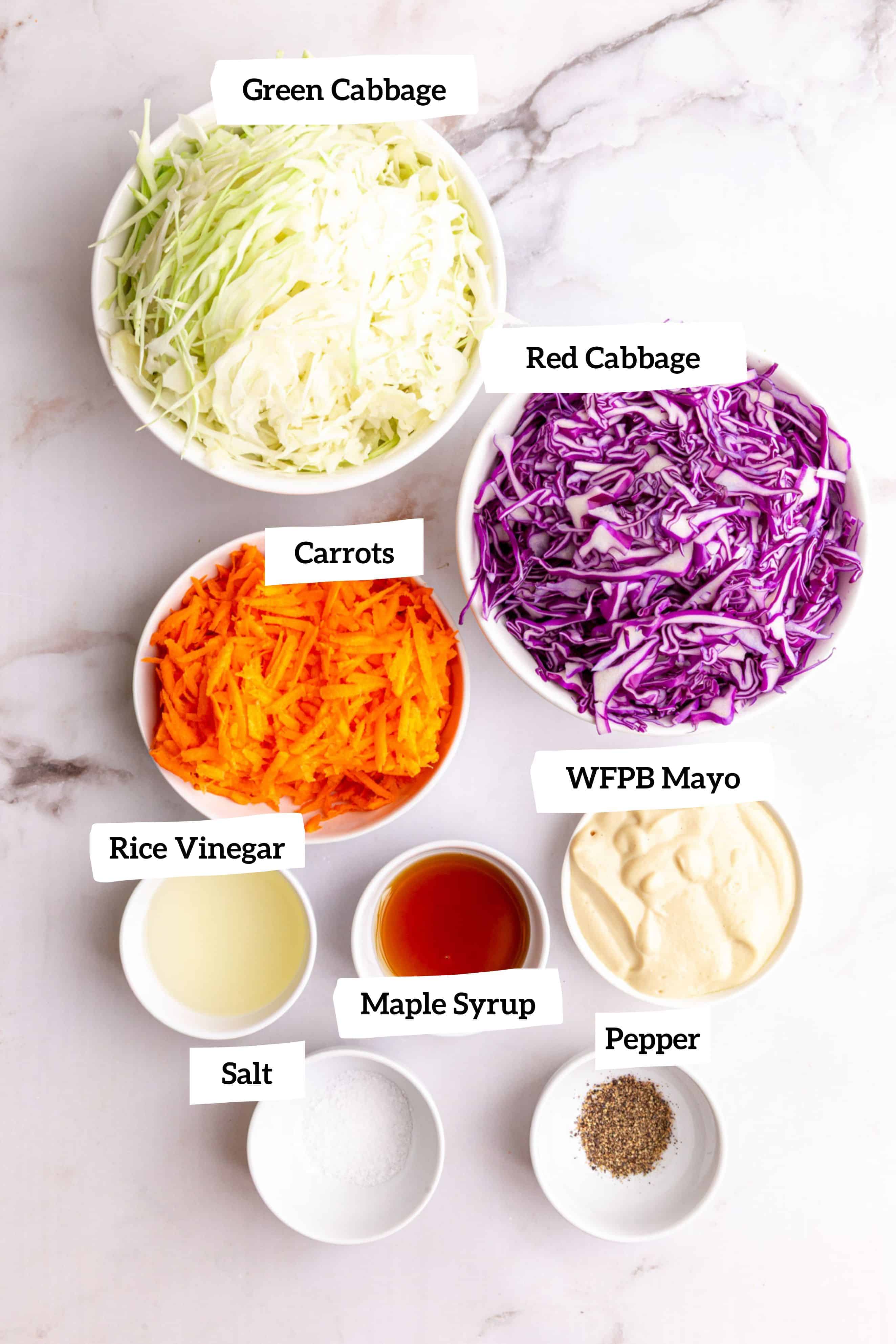 Vegan Oil Free Coleslaw Ingredients