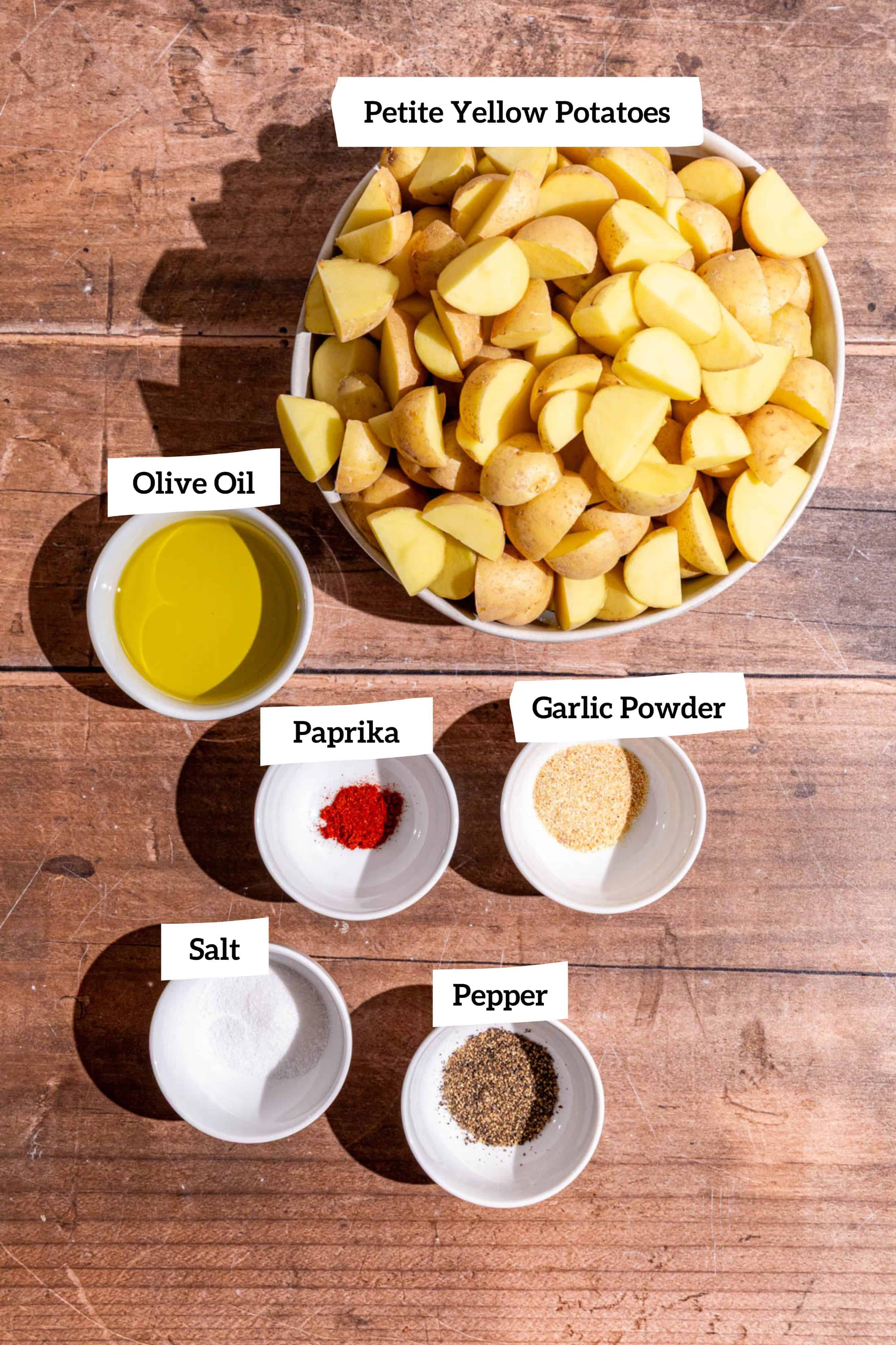 Vegan roasted potato salad, potato ingredients