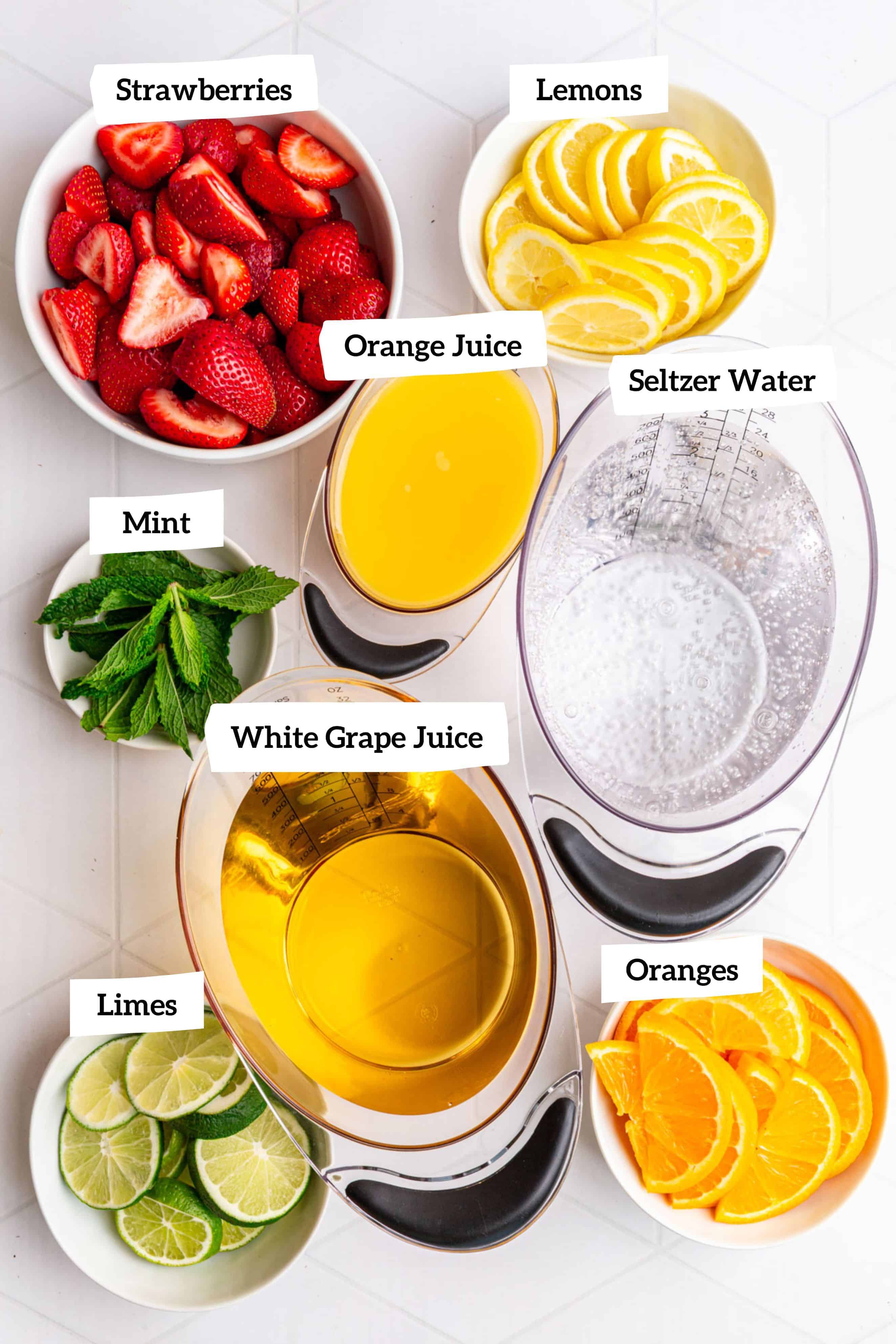 White Sangria Mocktail Ingredients