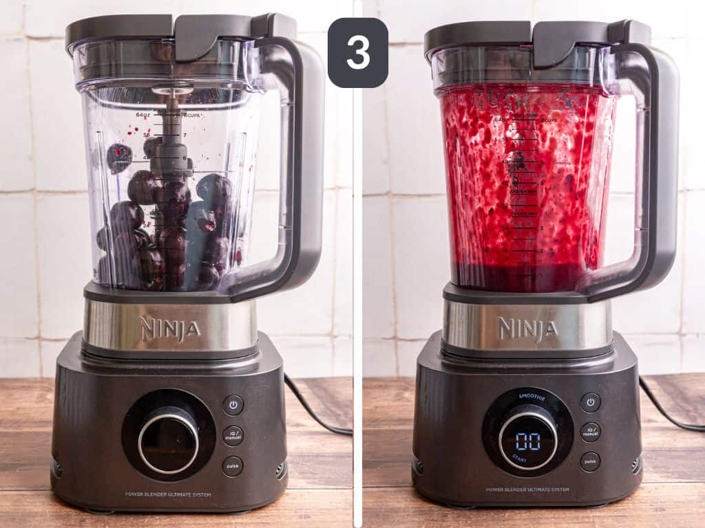 Cherry Lemonade step 3 - blend the cherries