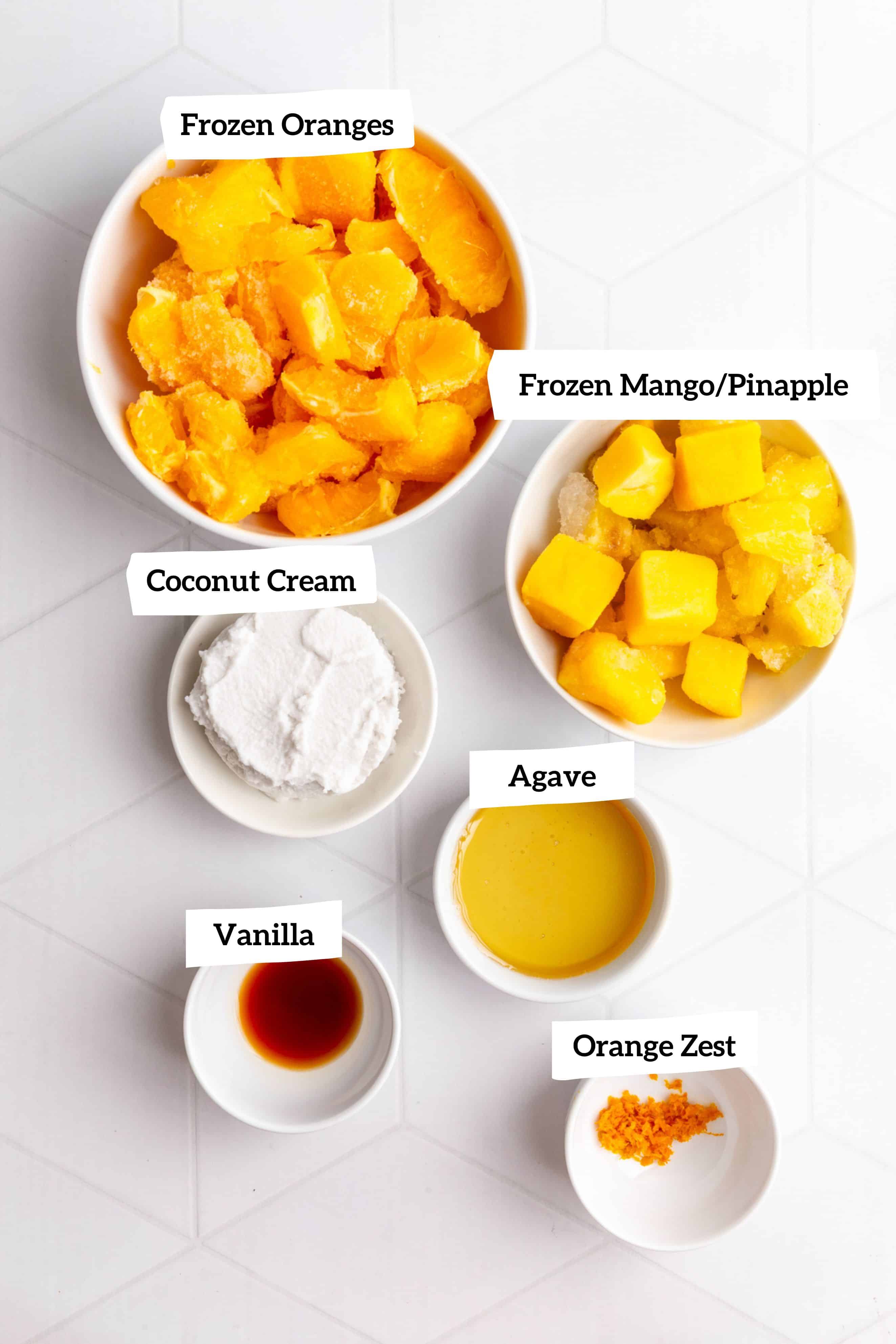 Vegan orange sherbet ingredients