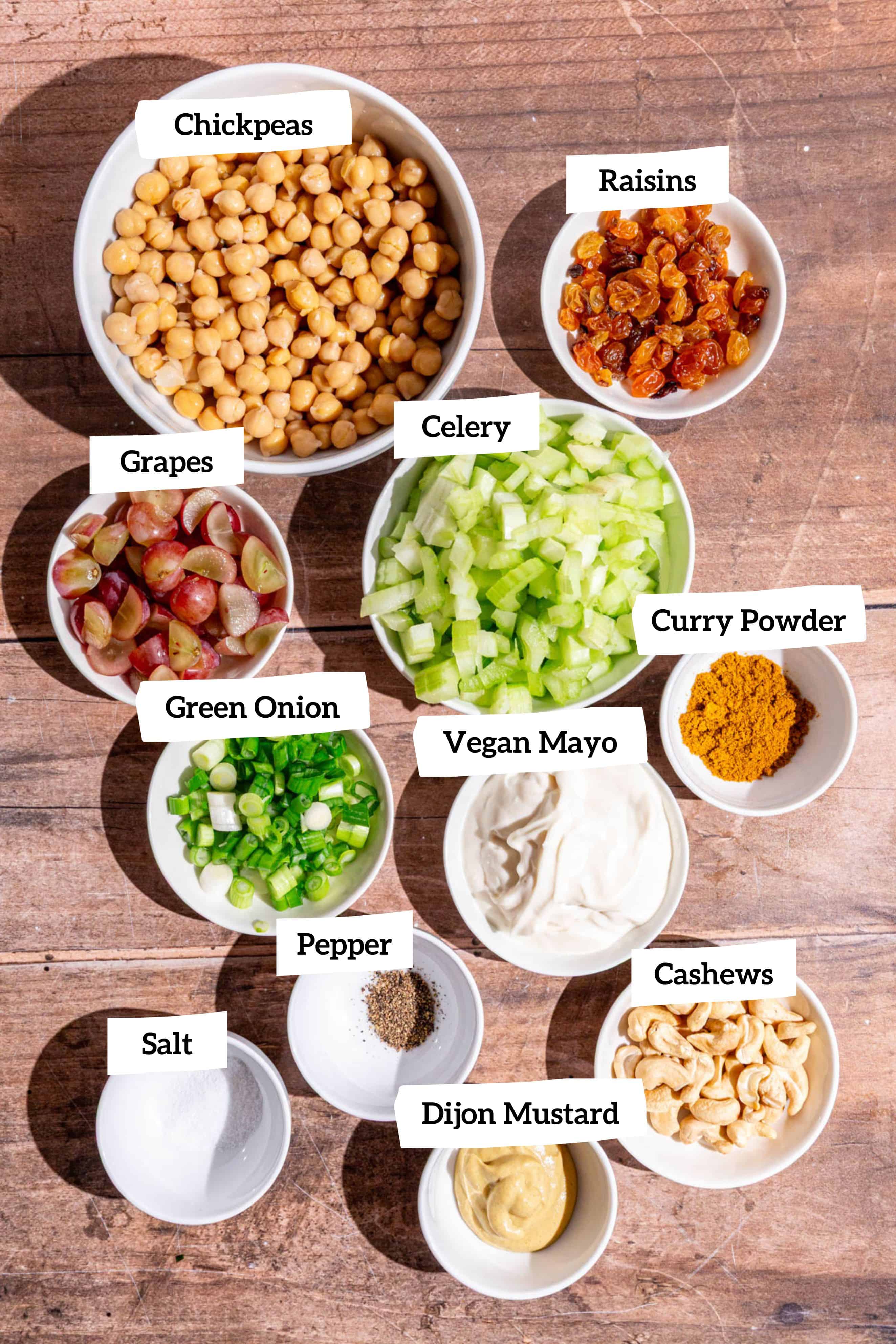 Vegan curry chicken salad ingredients
