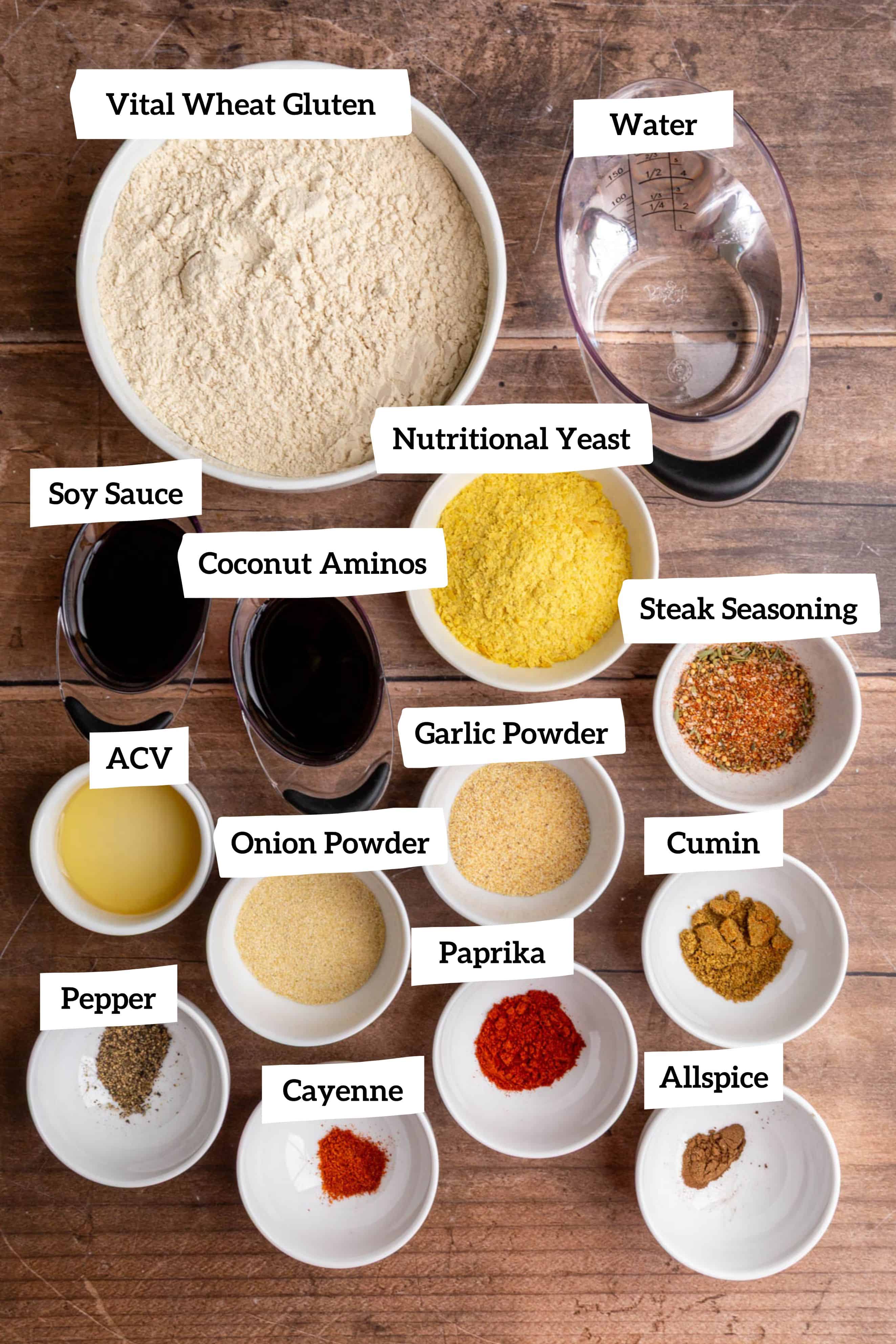 Vegan Seitan Pastrami Beef Ingredients