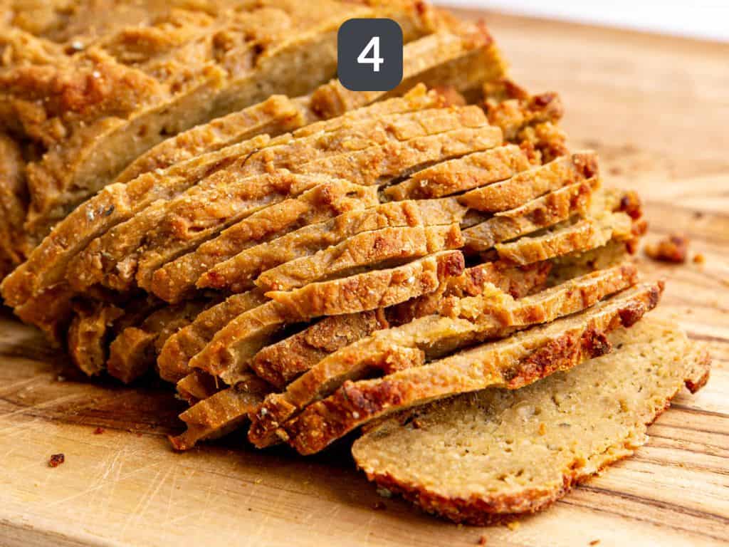 Vegan turkey deli meat step 4 - slice and serve