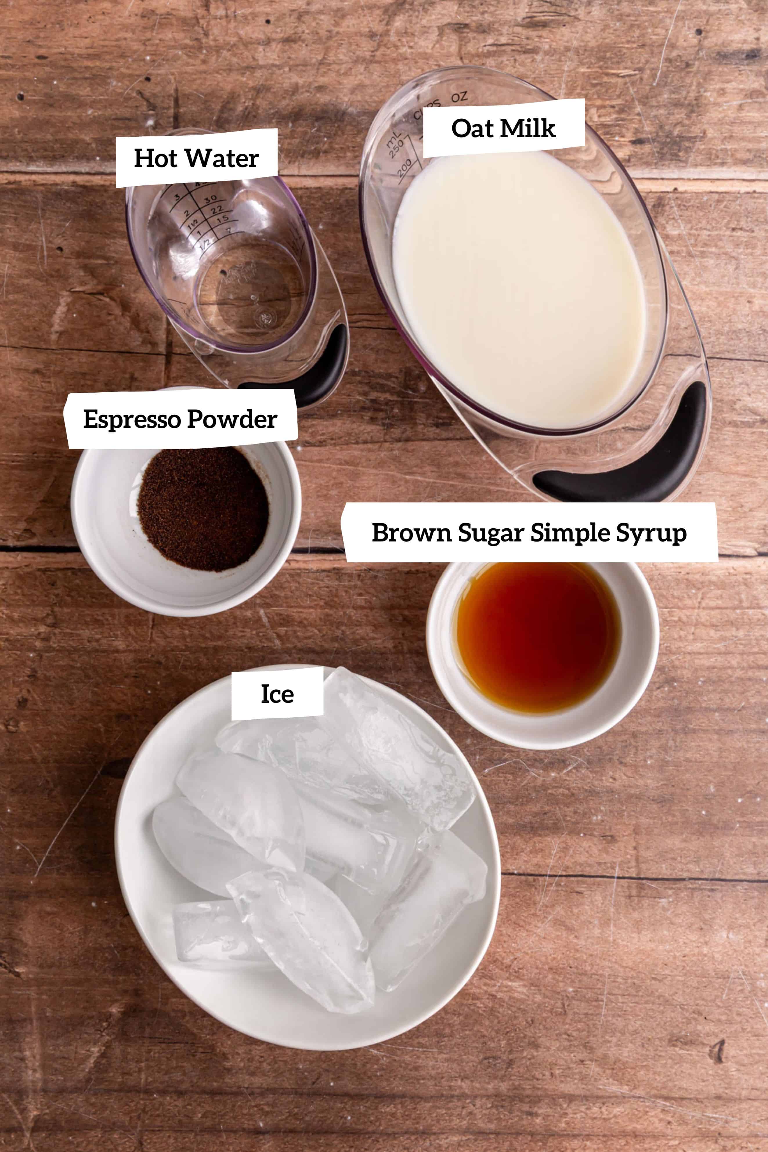 Brown Sugar Oat Milk Latte Ingredients