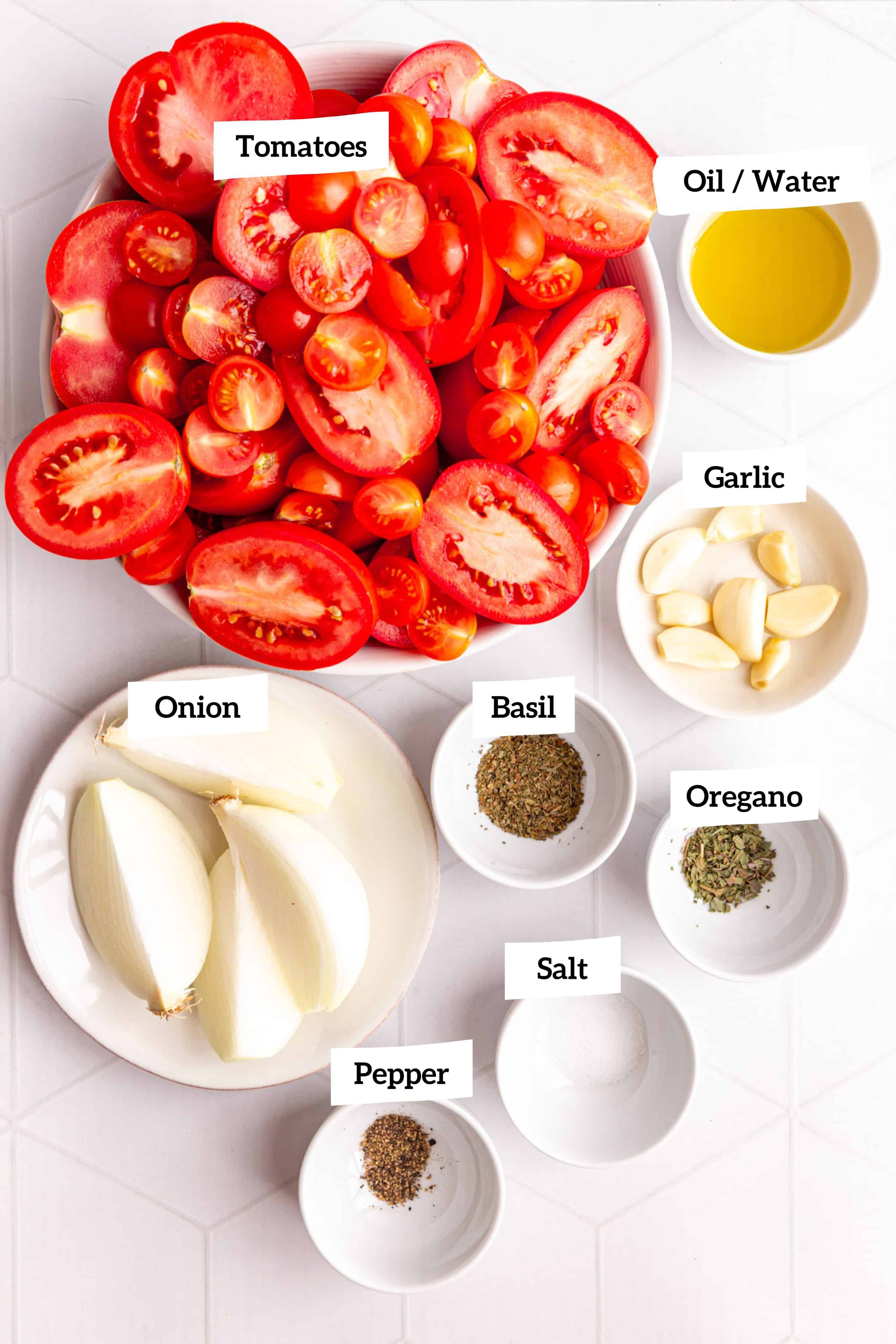 Roasted tomato pasta sauce ingredients