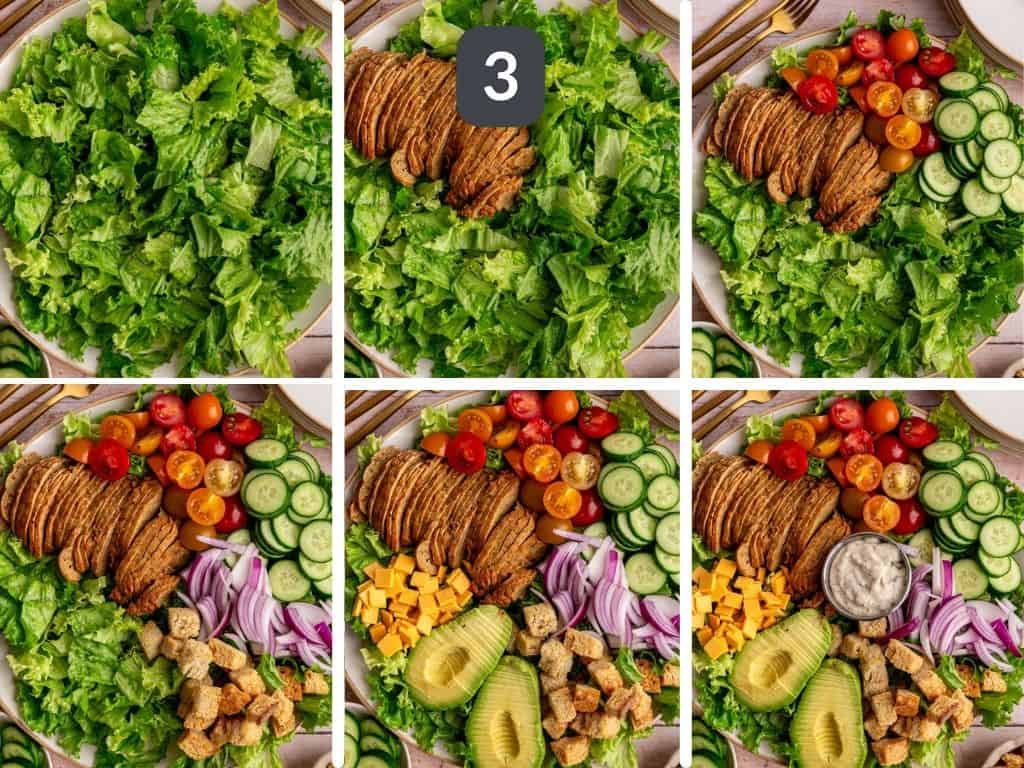 Vegan Chef Salad 3 - assemble the salad.