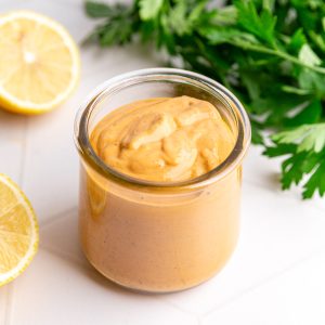 A jar of vegan chipotle ranch.