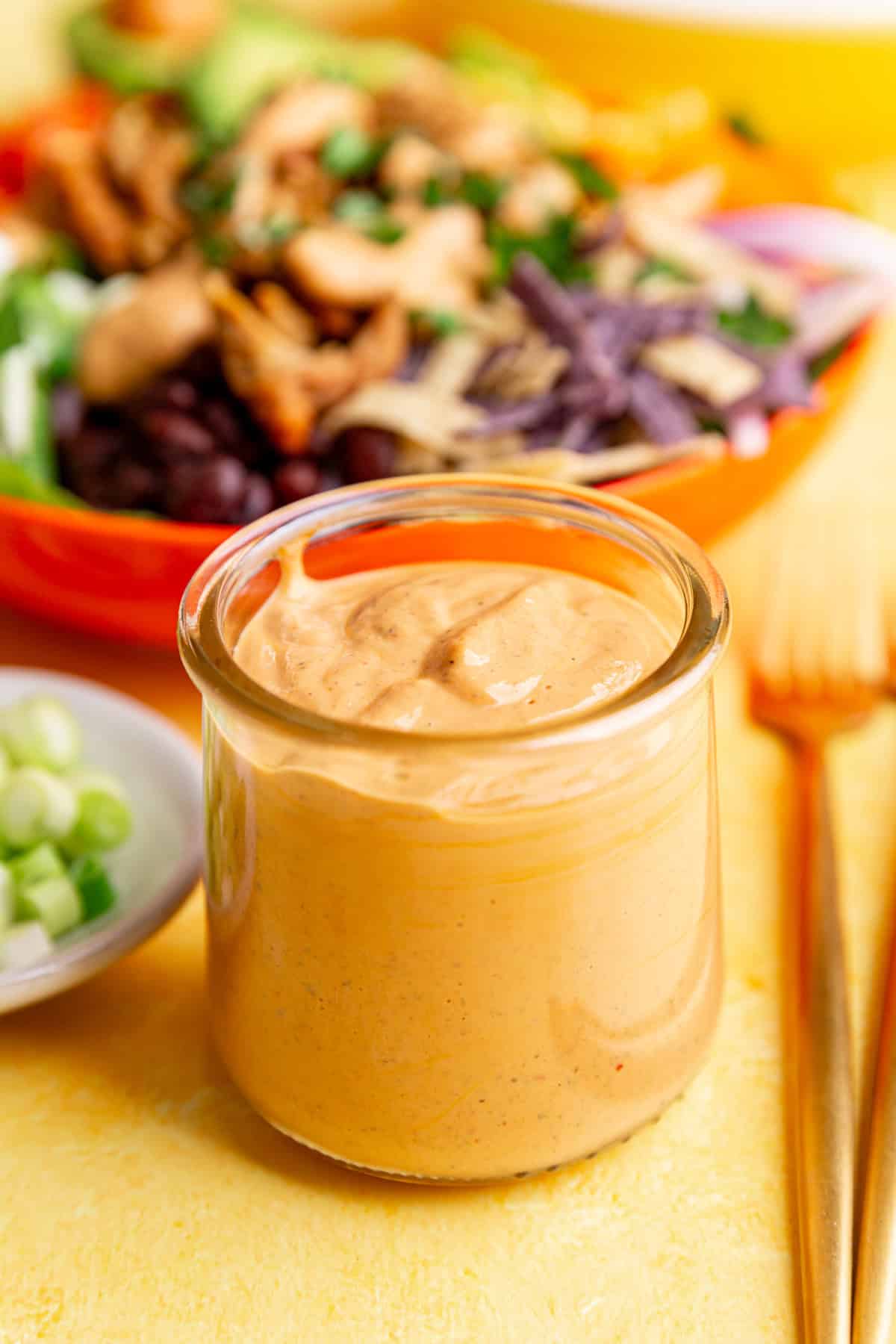 A jar of vegan chipotle ranch.
