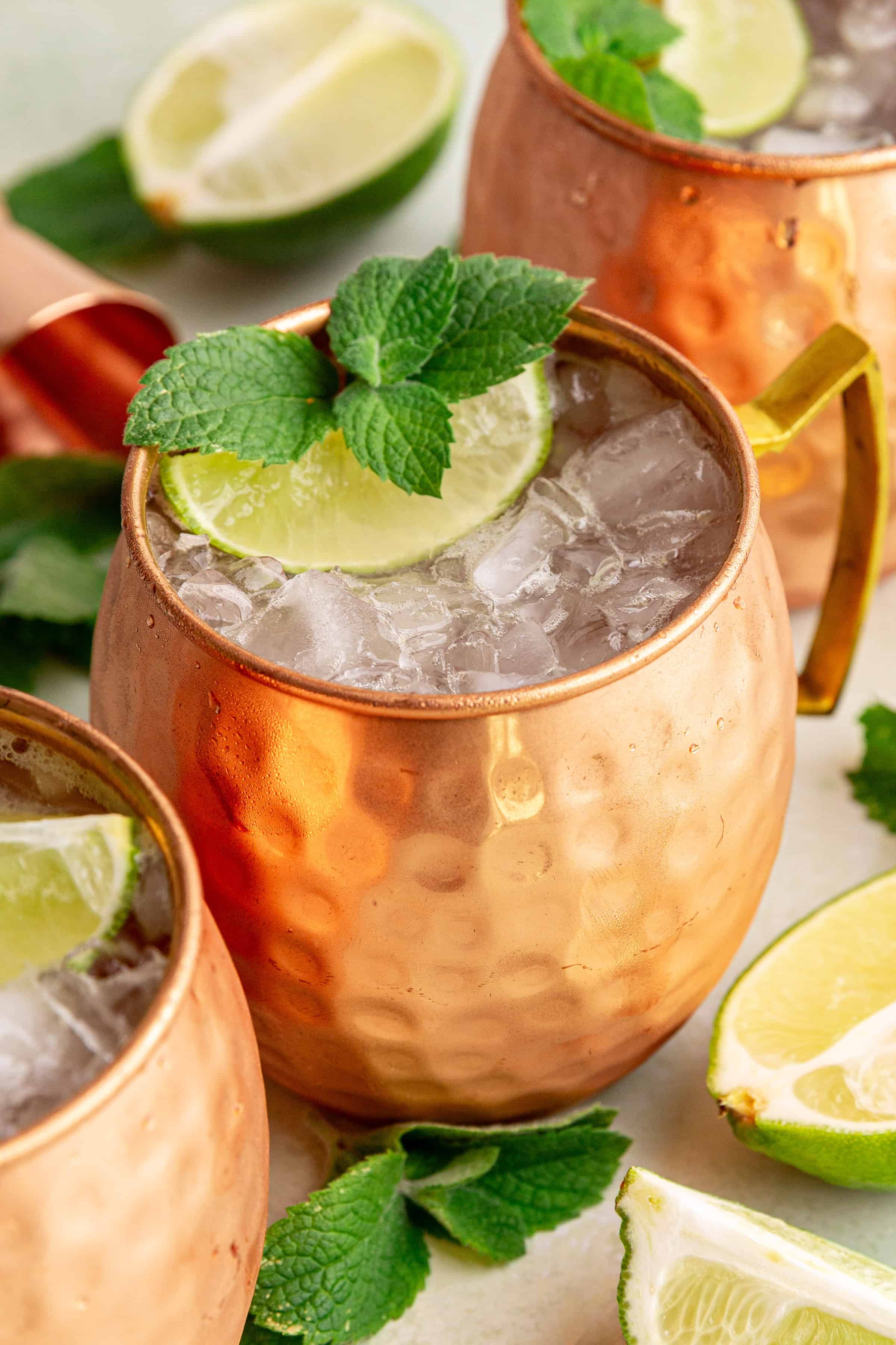A mule glass with a virgin mocktail mule.